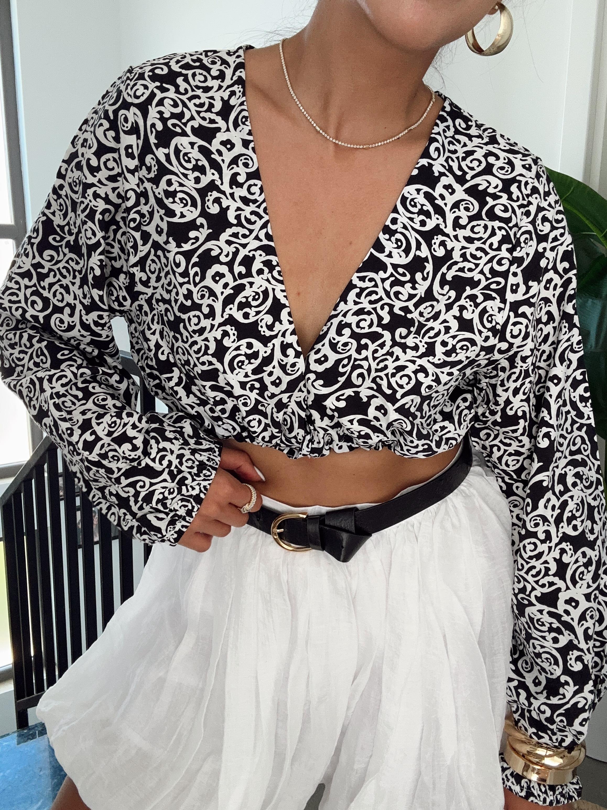 Siyah Erg Debbie Bluz