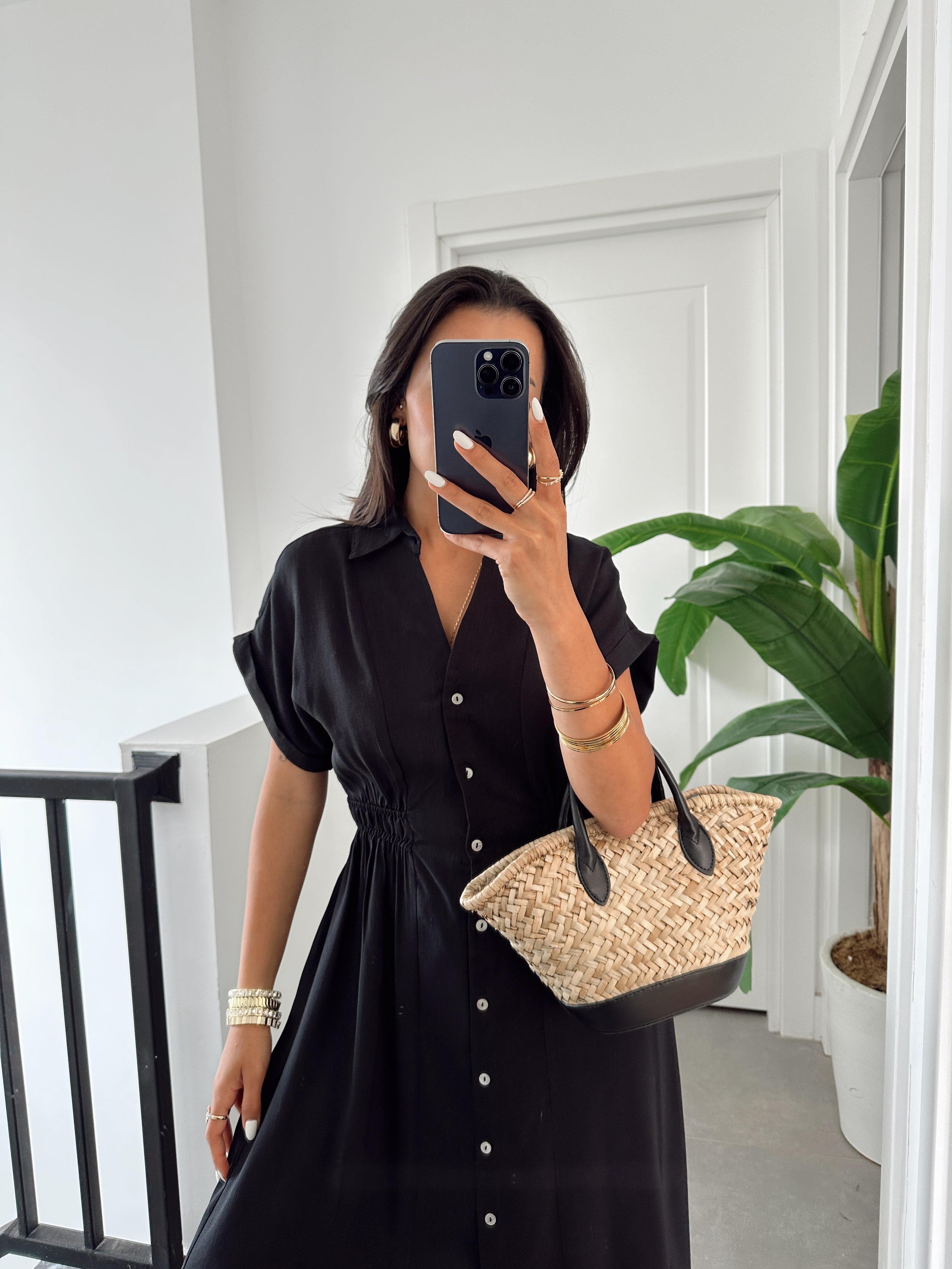 Siyah Gömlek Elbise