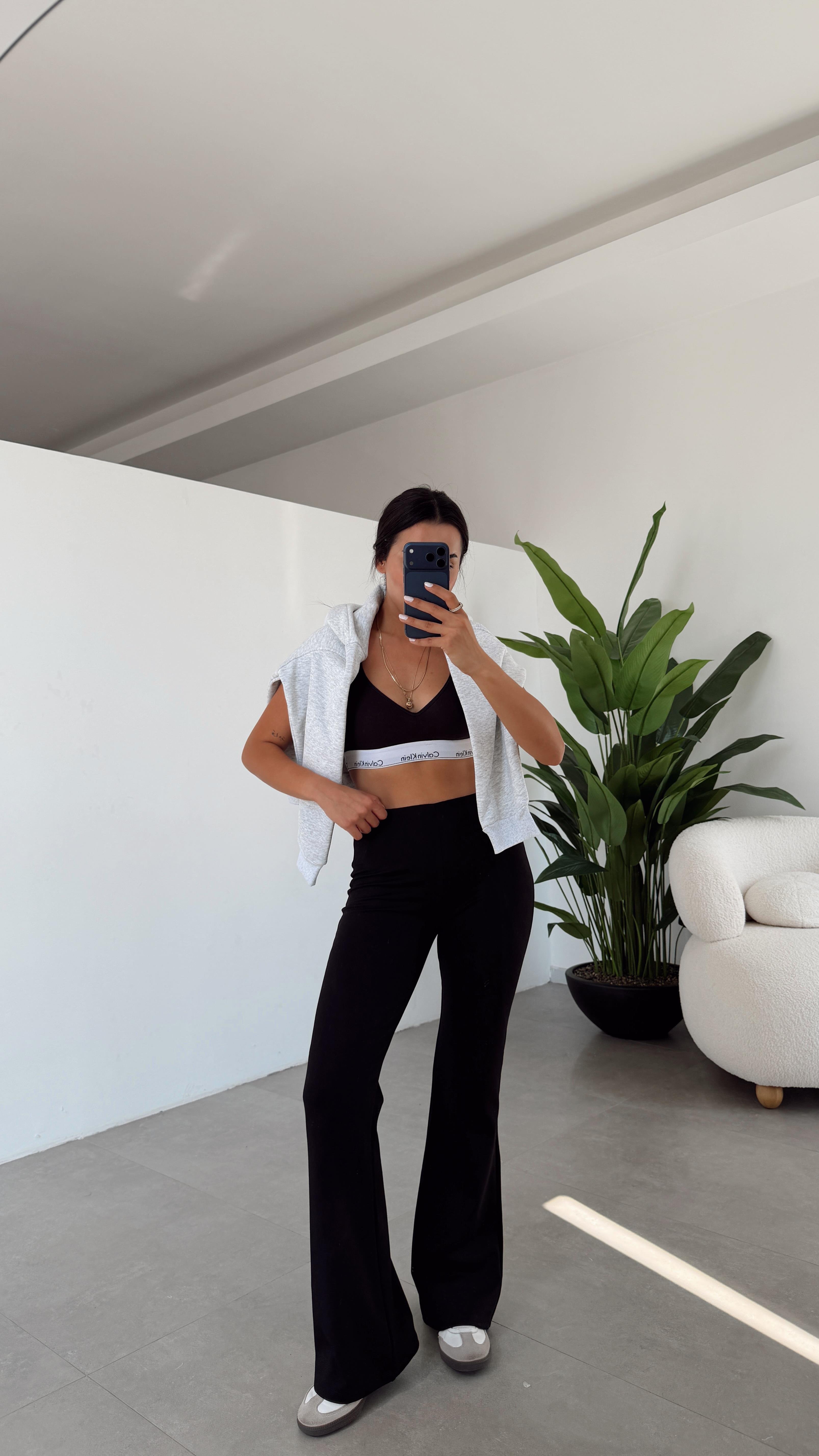 Siyah İspanyol Paça Tayt