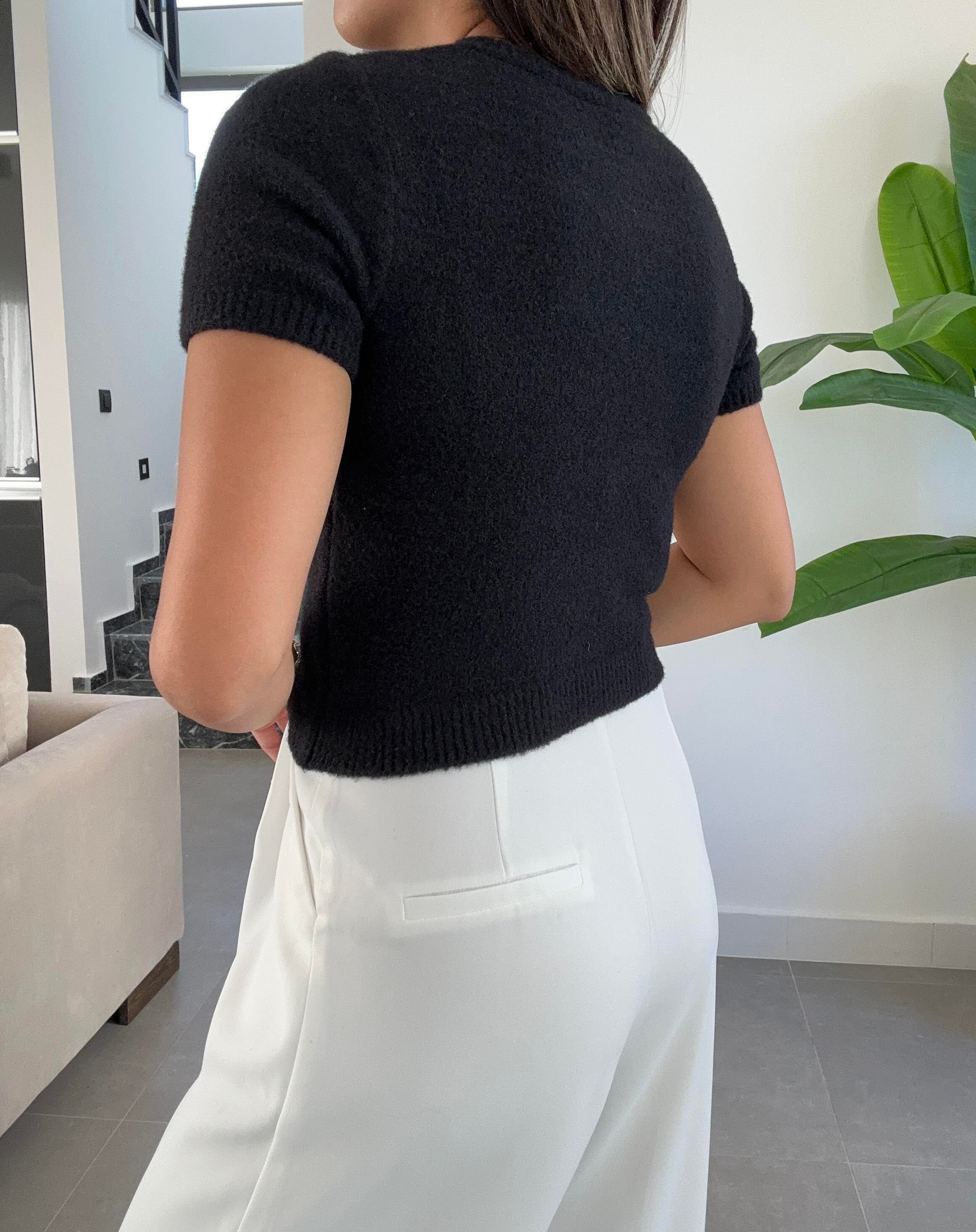 Siyah Kadın Triko Bluz