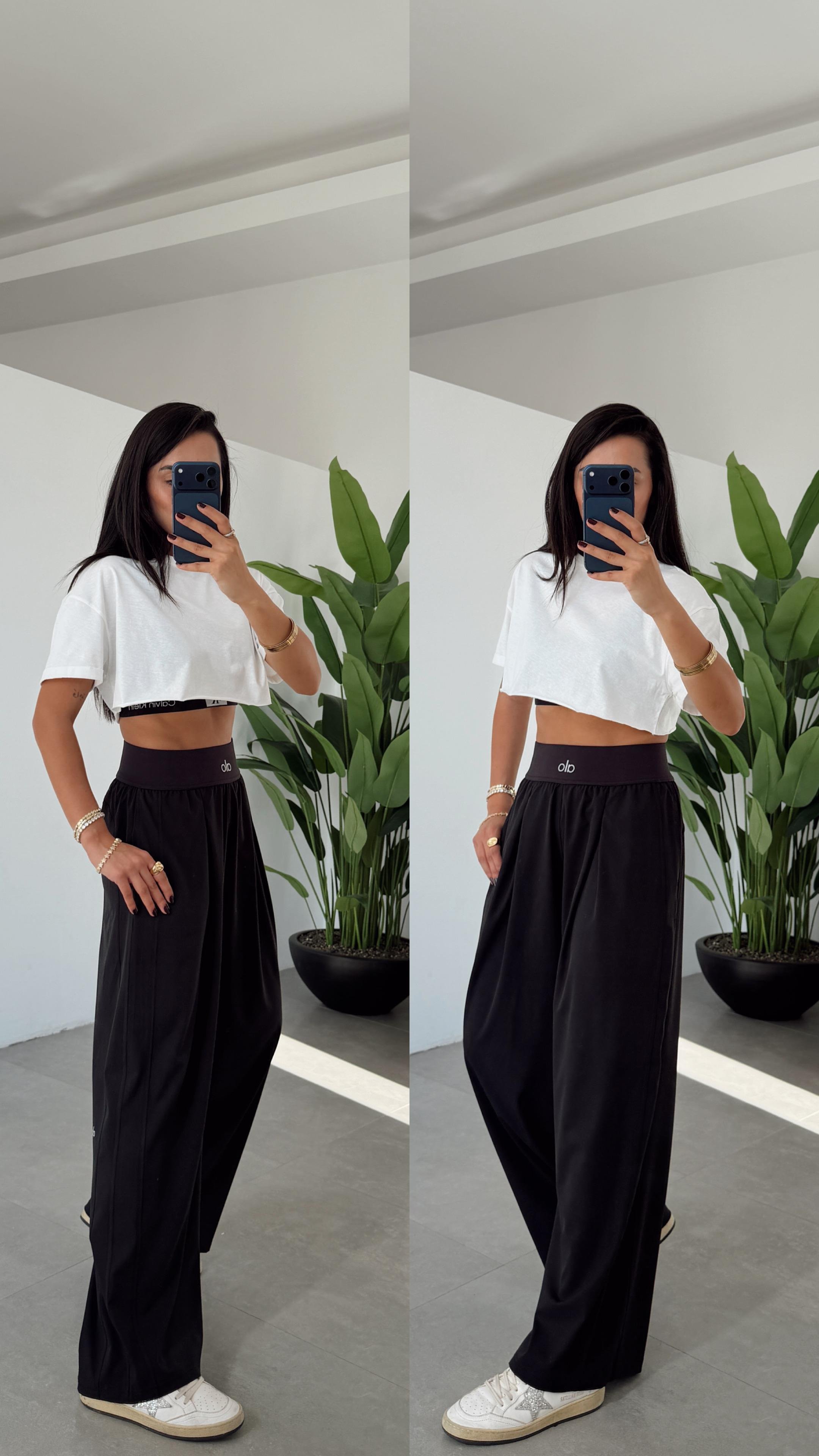 Siyah Kalın Kemer Pantolon