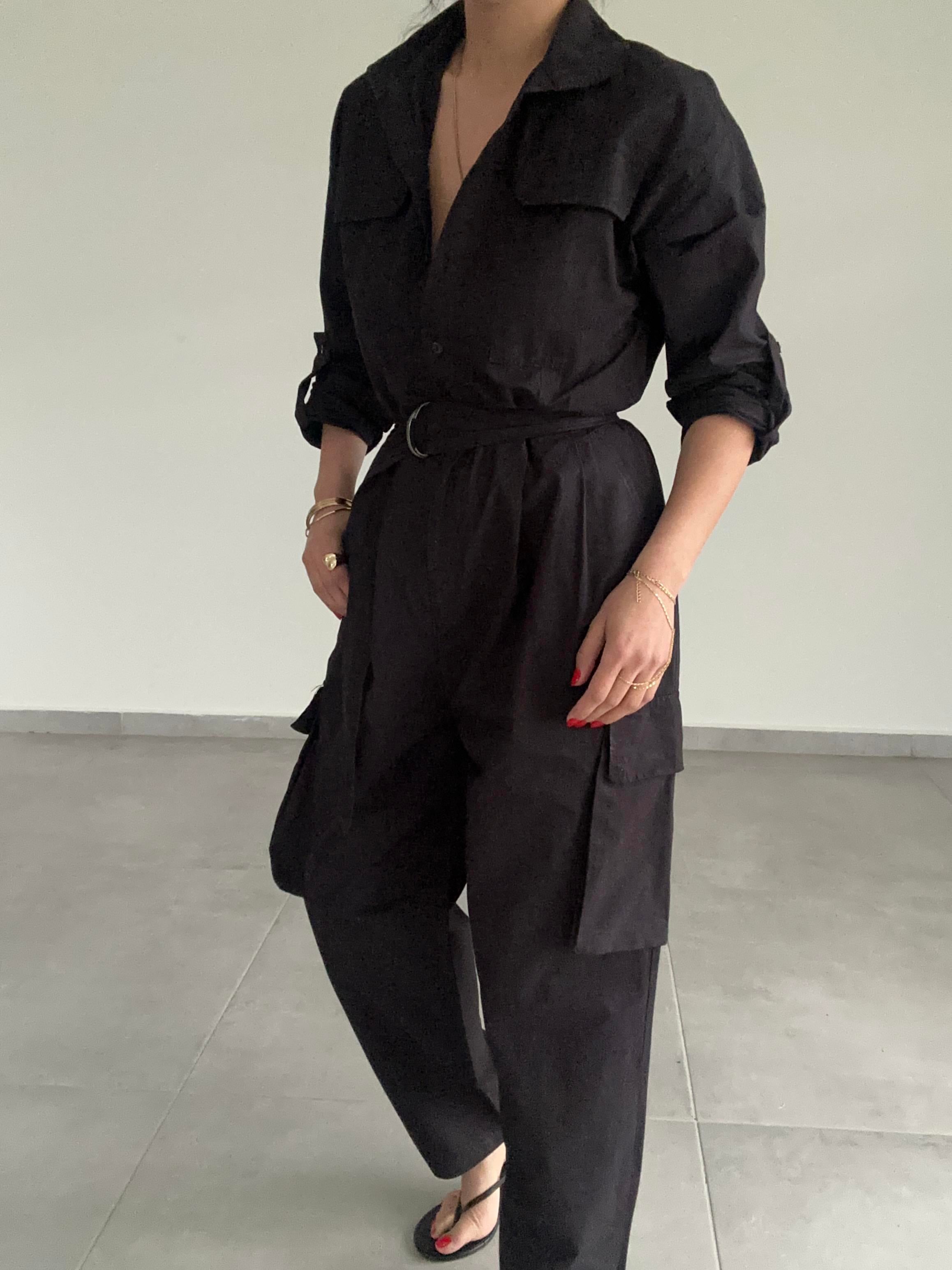 Siyah Kargo Cepli Tulum