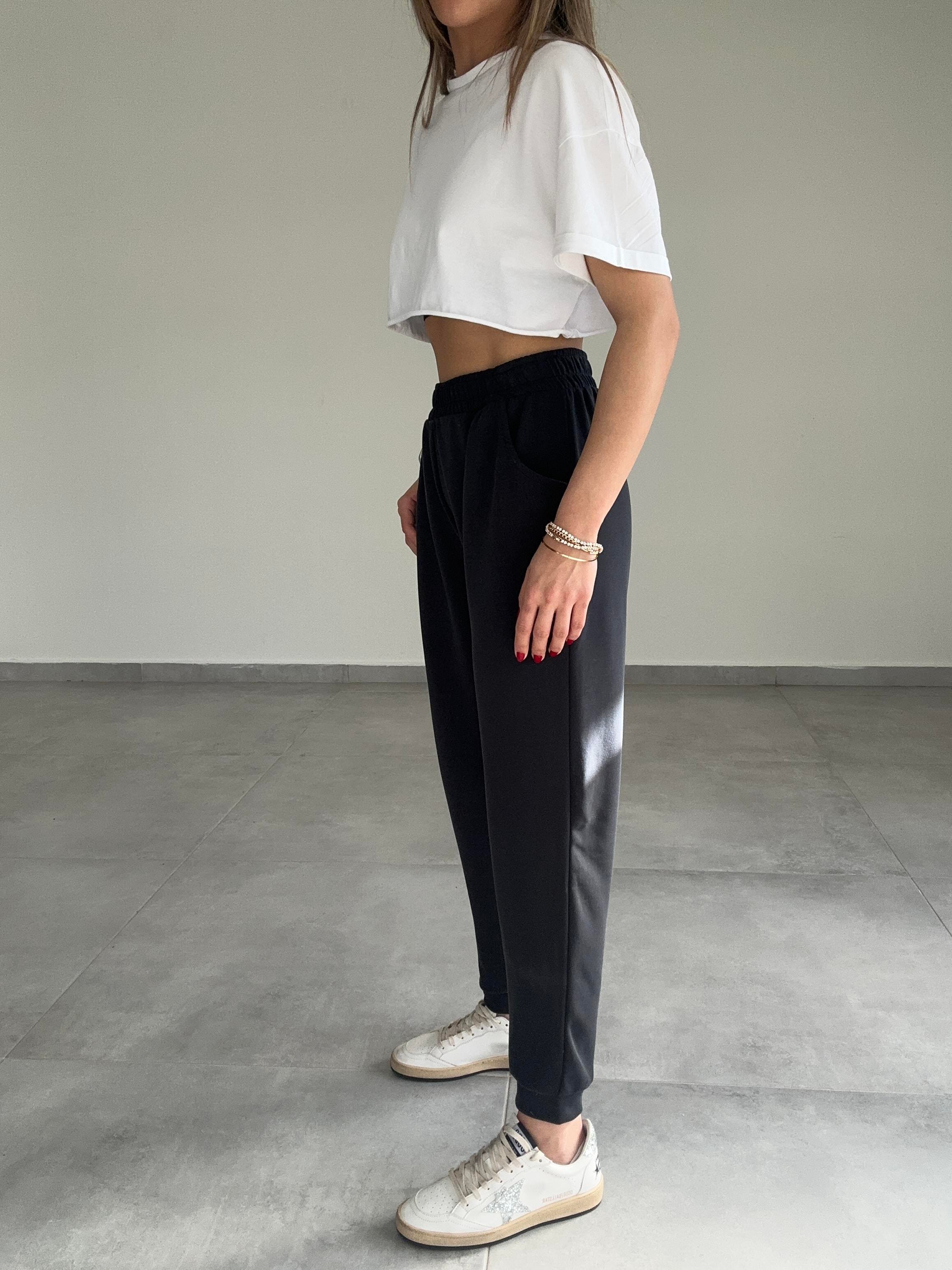 Siyah Modal Kumaş Eşofman