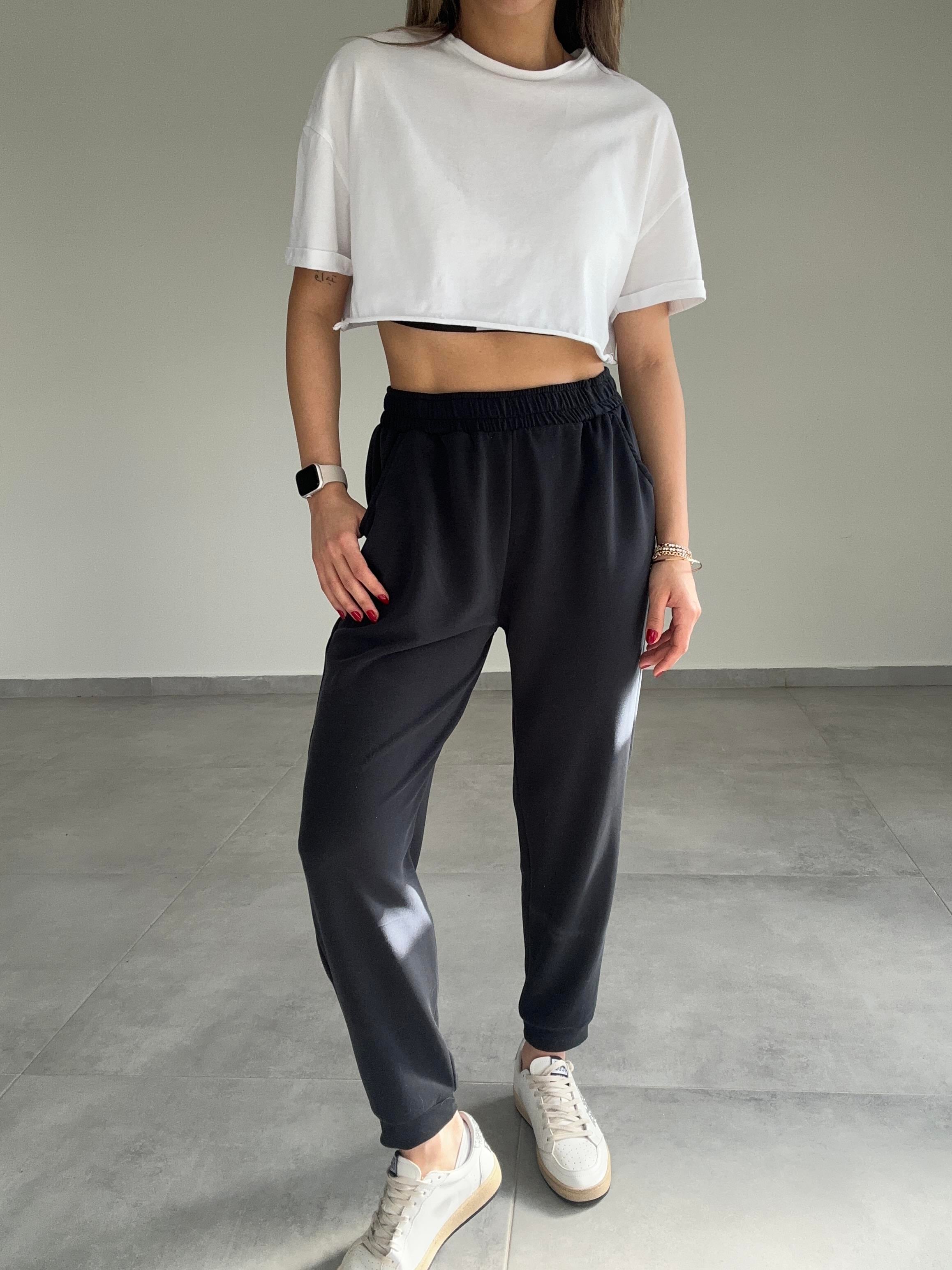 Siyah Modal Kumaş Eşofman