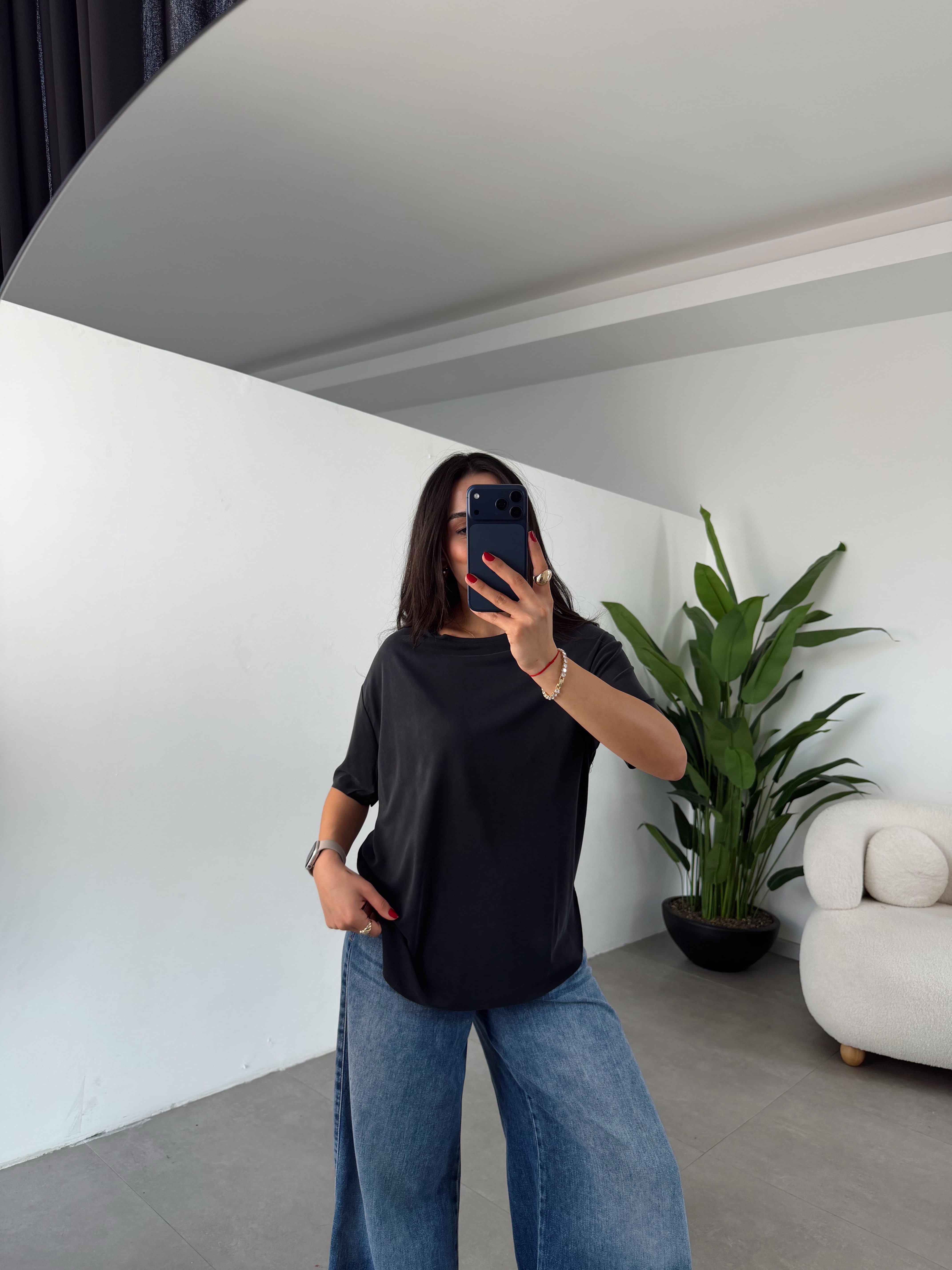 Siyah Modal Tshirt