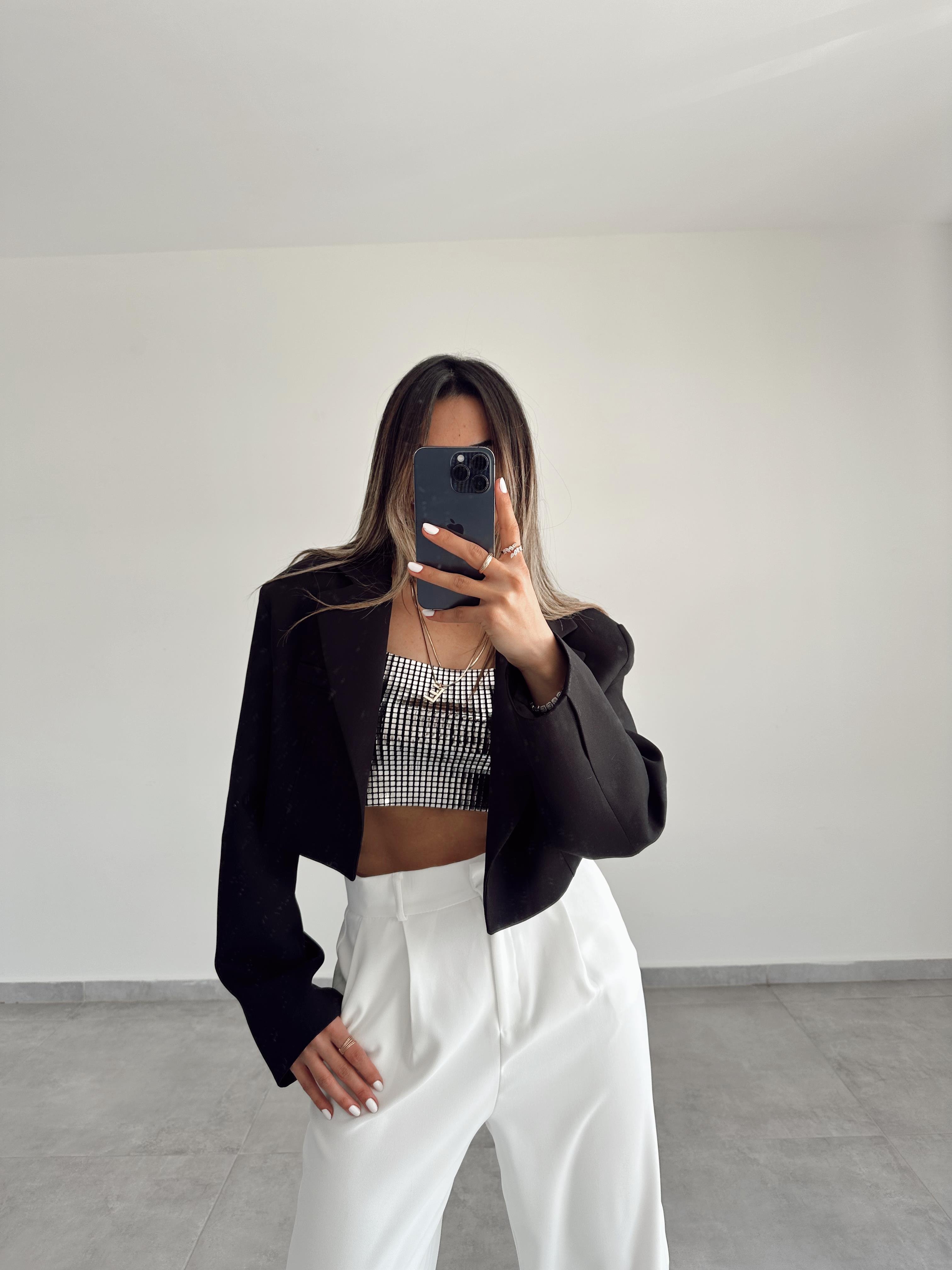 Siyah Parlak Baskılı Top