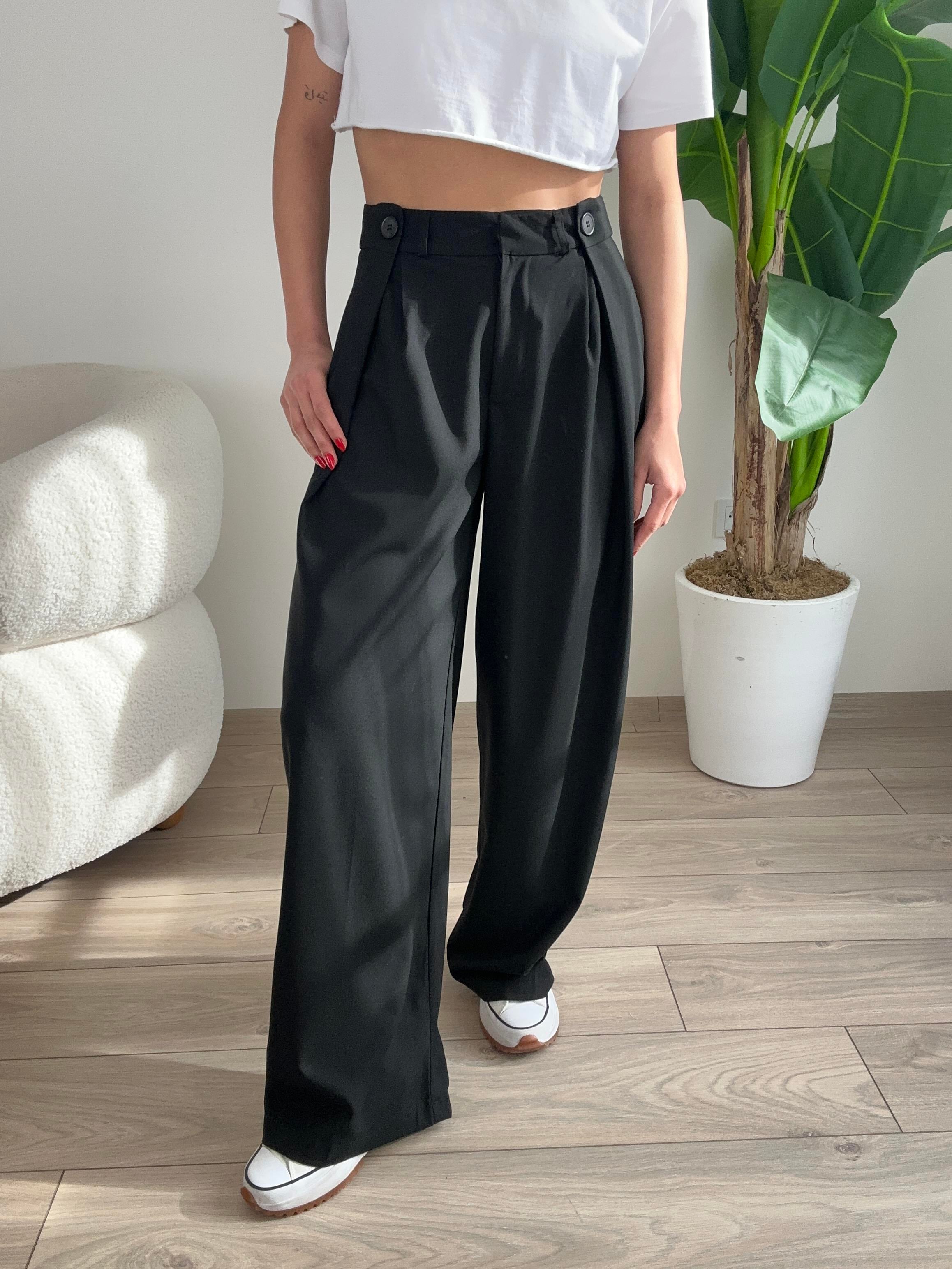 Siyah Poliviskon Pantolon