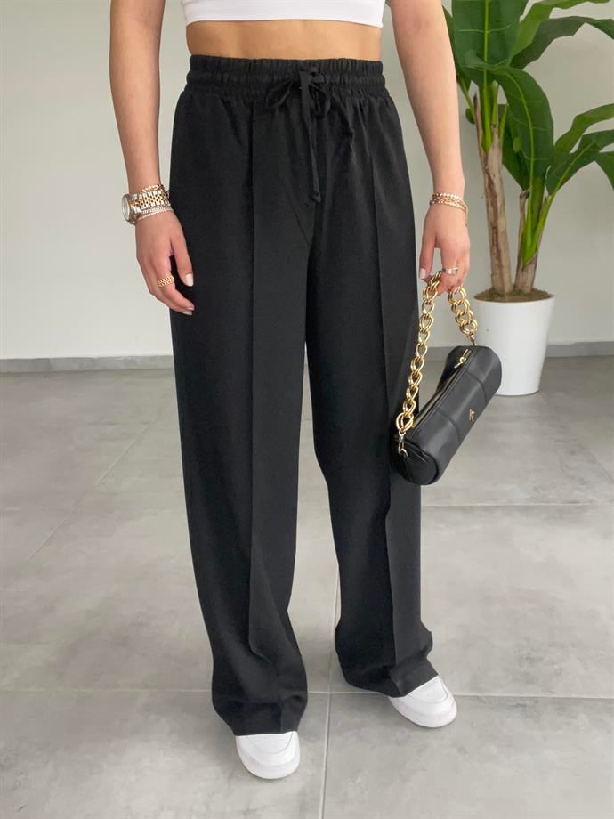 Siyah Poliviskon Pantolon