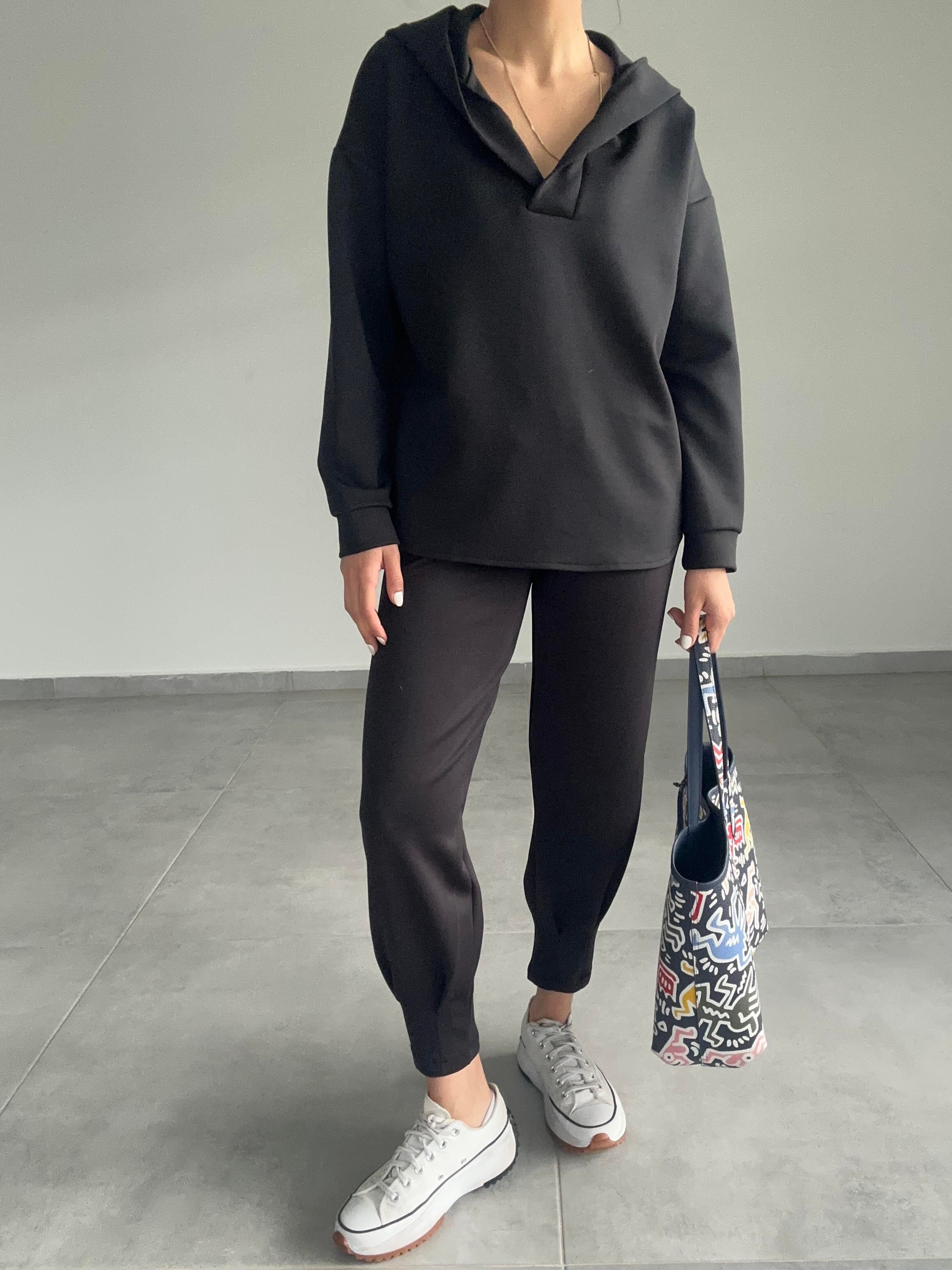 Siyah Scuba Sweatshirt