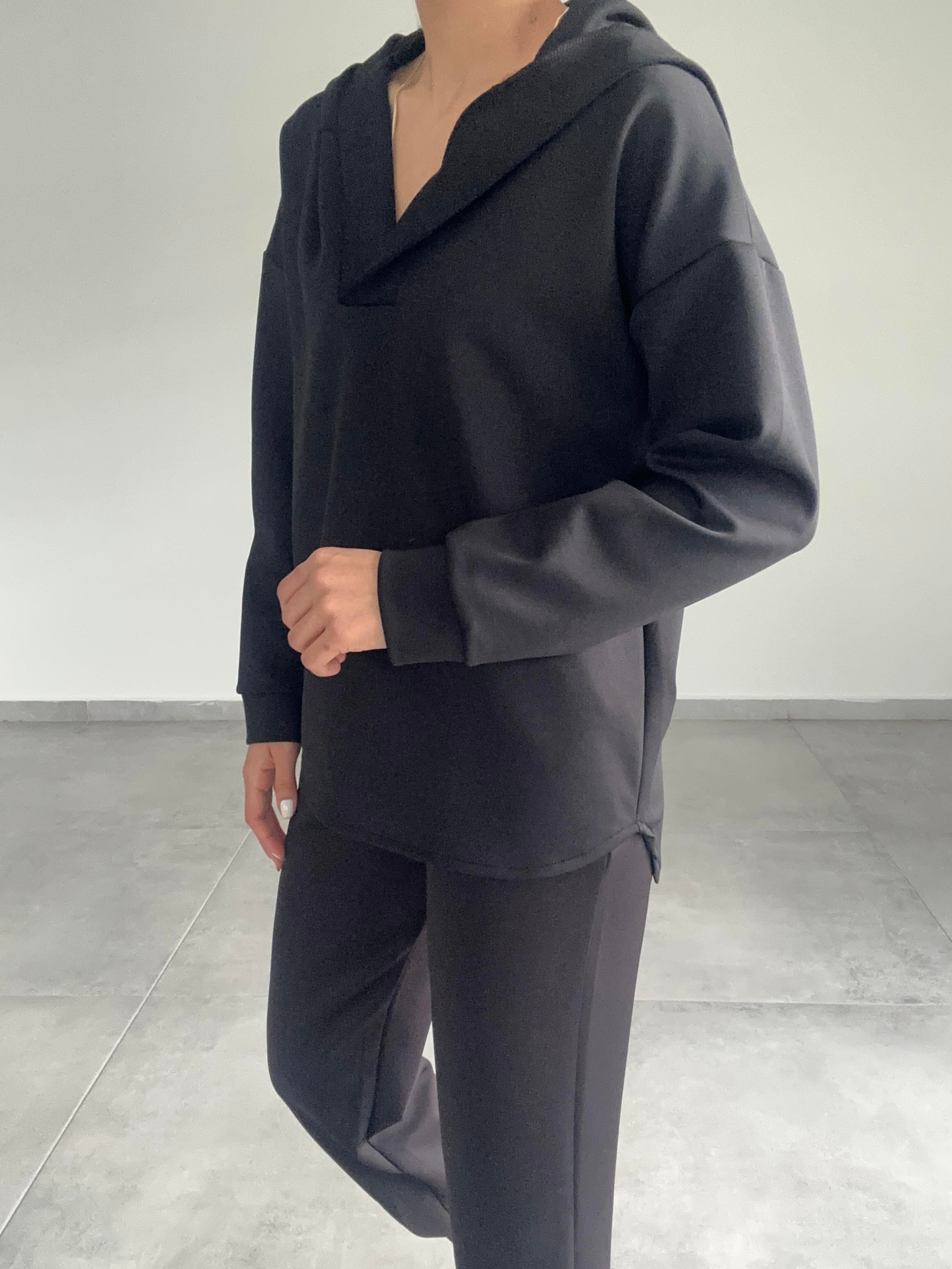 Siyah Scuba Sweatshirt