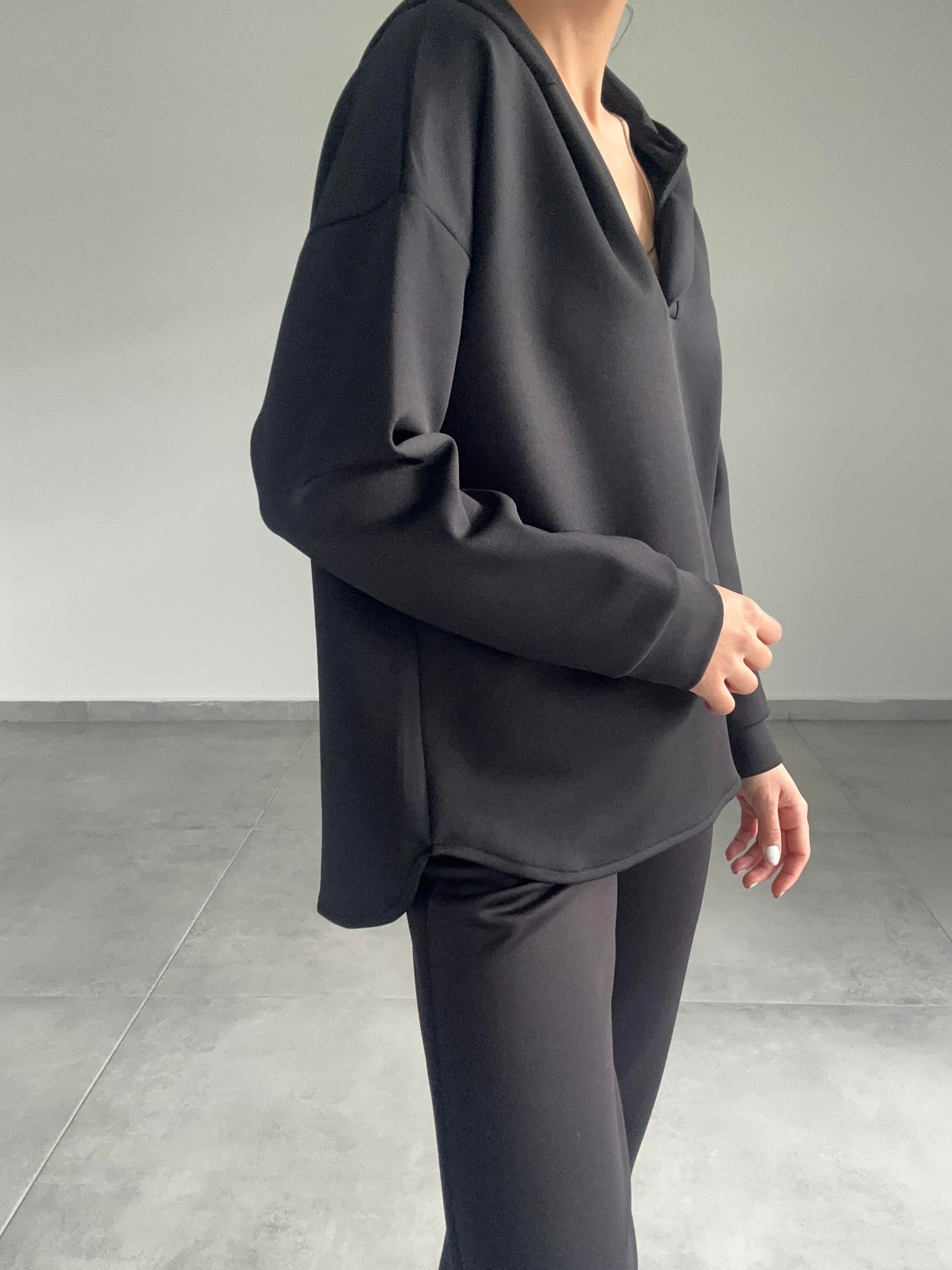 Siyah Scuba Sweatshirt