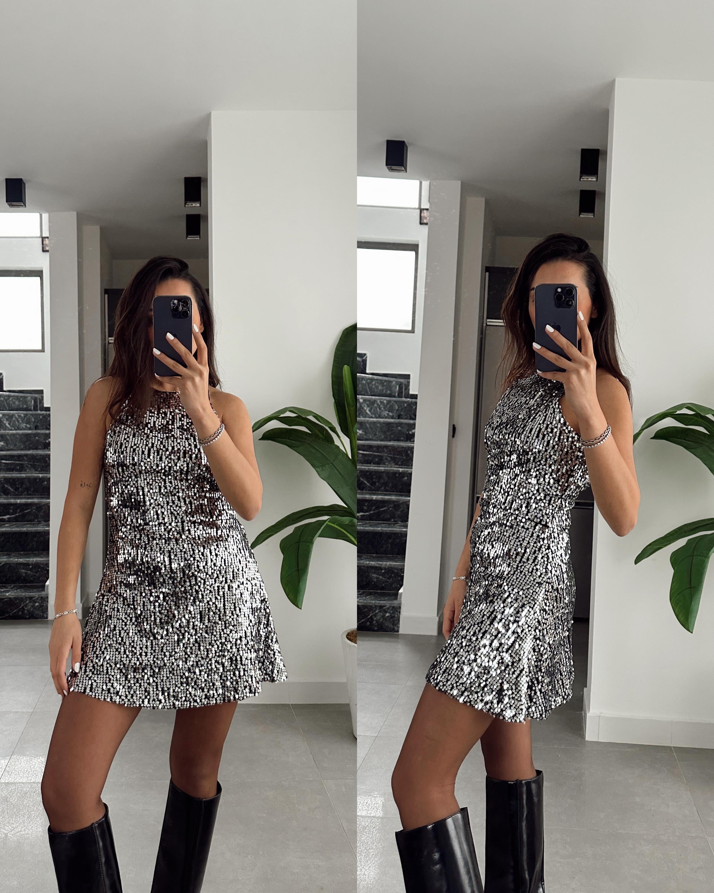 Siyah Sırt Dekolteli Elbise