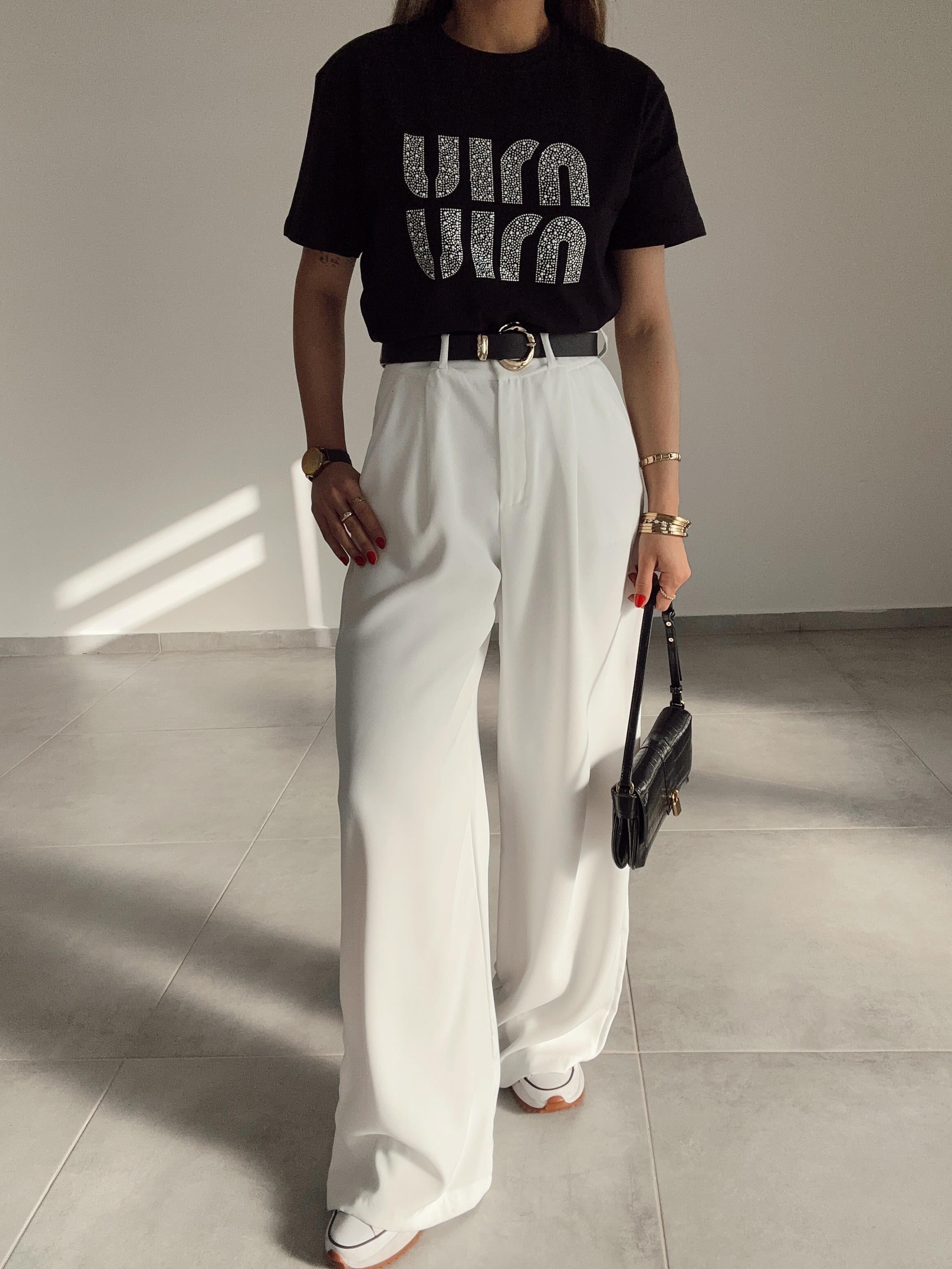 Siyah Taşlı Tshirt