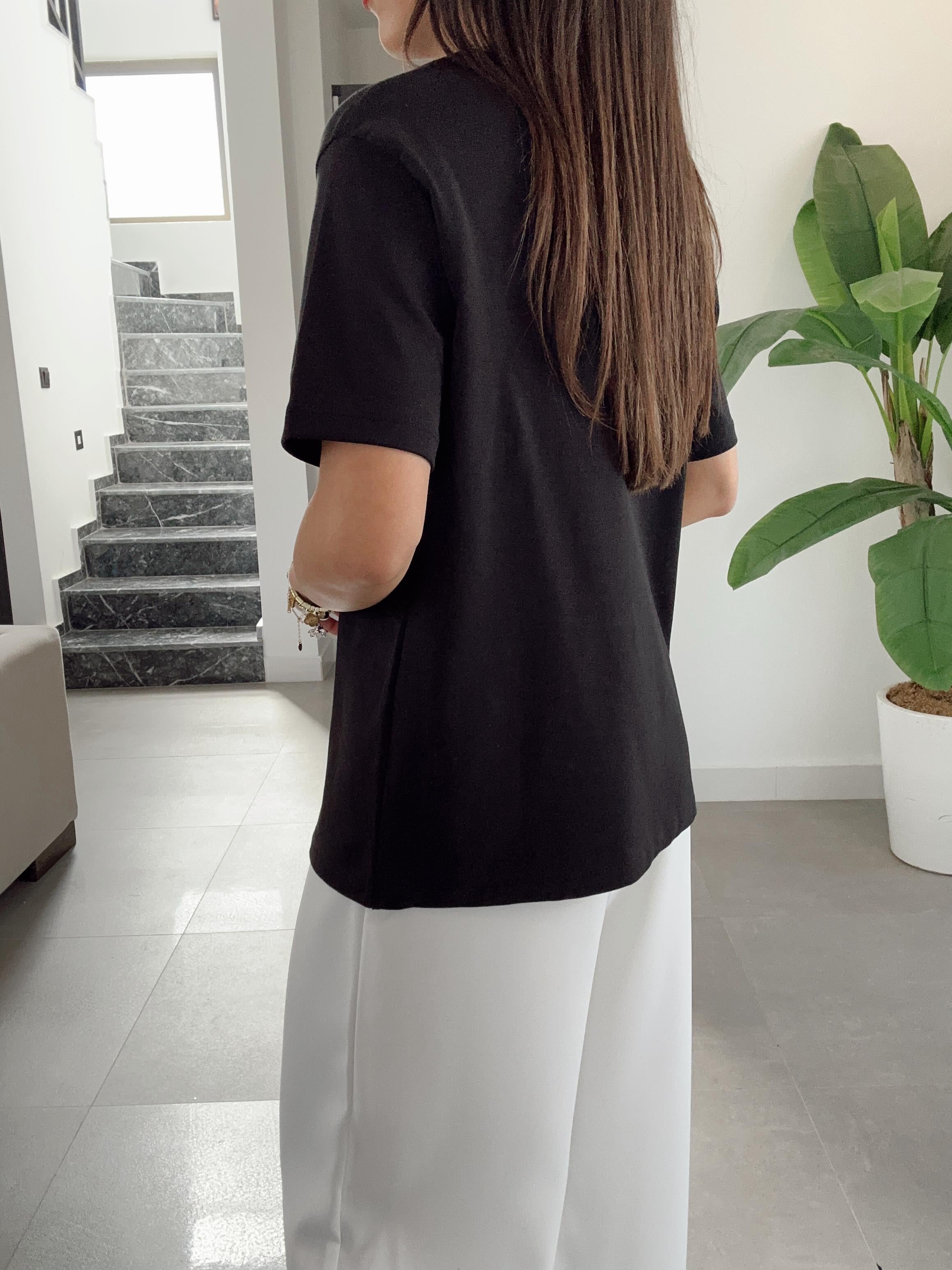 Siyah Teddy Basic Tişört