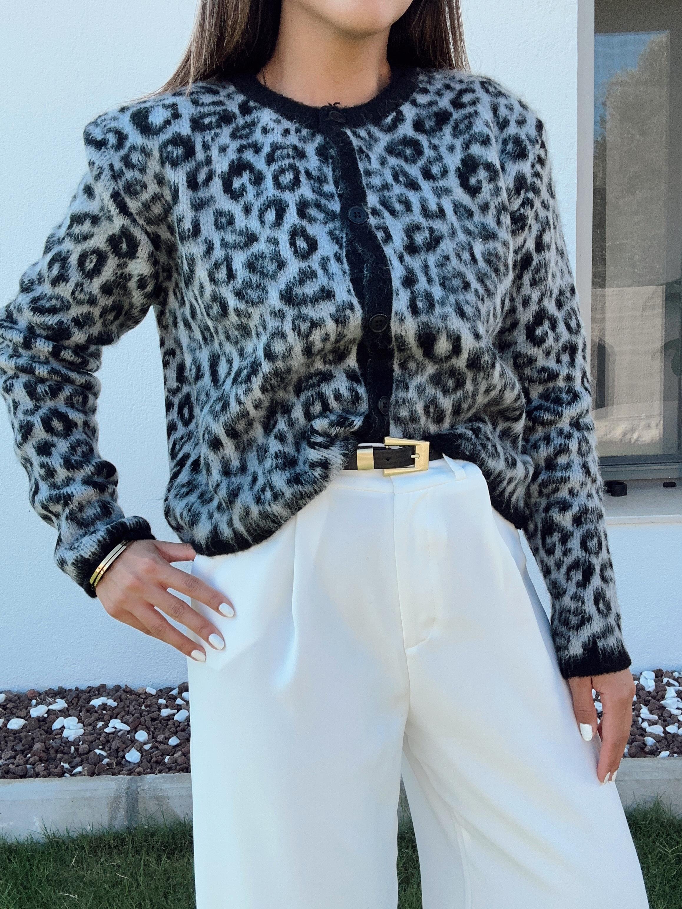 Siyah Tüylü Leopar Hırka