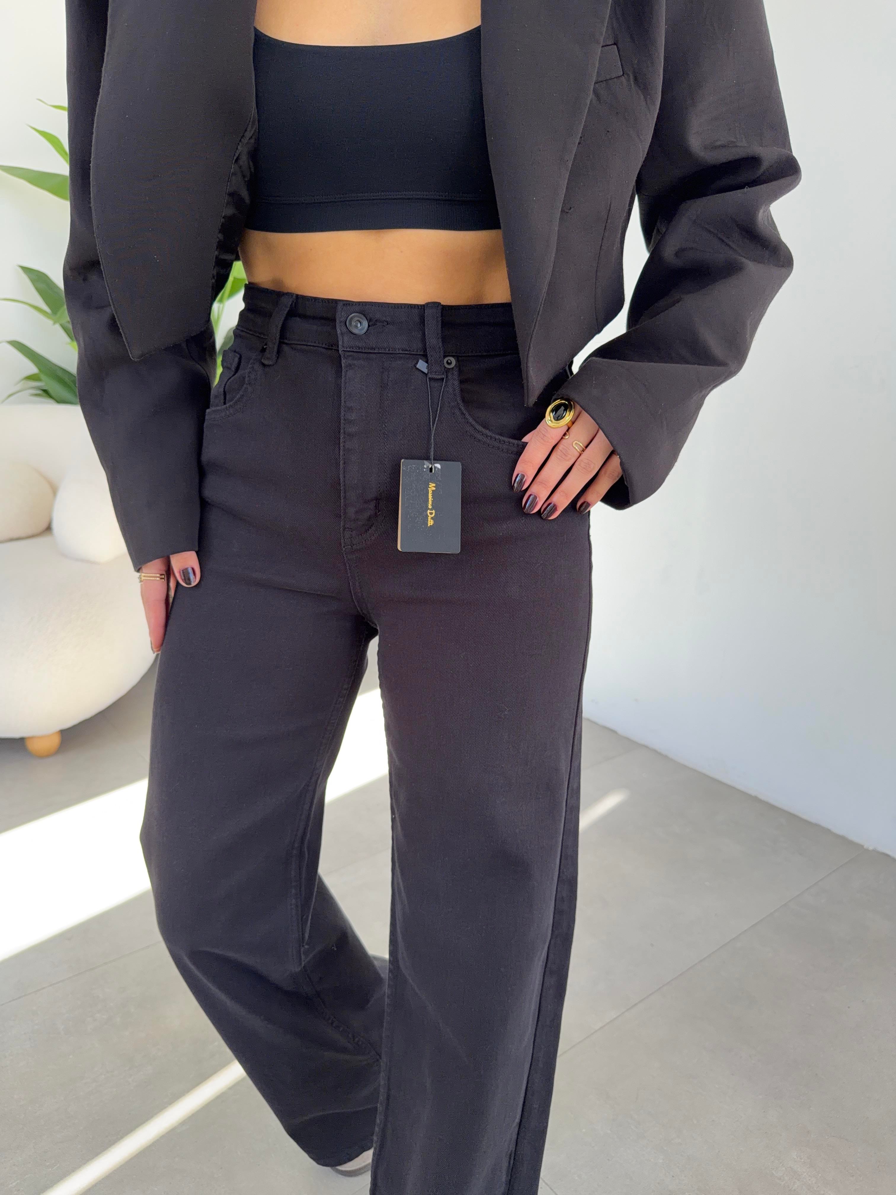 Siyah Wideleg Jean