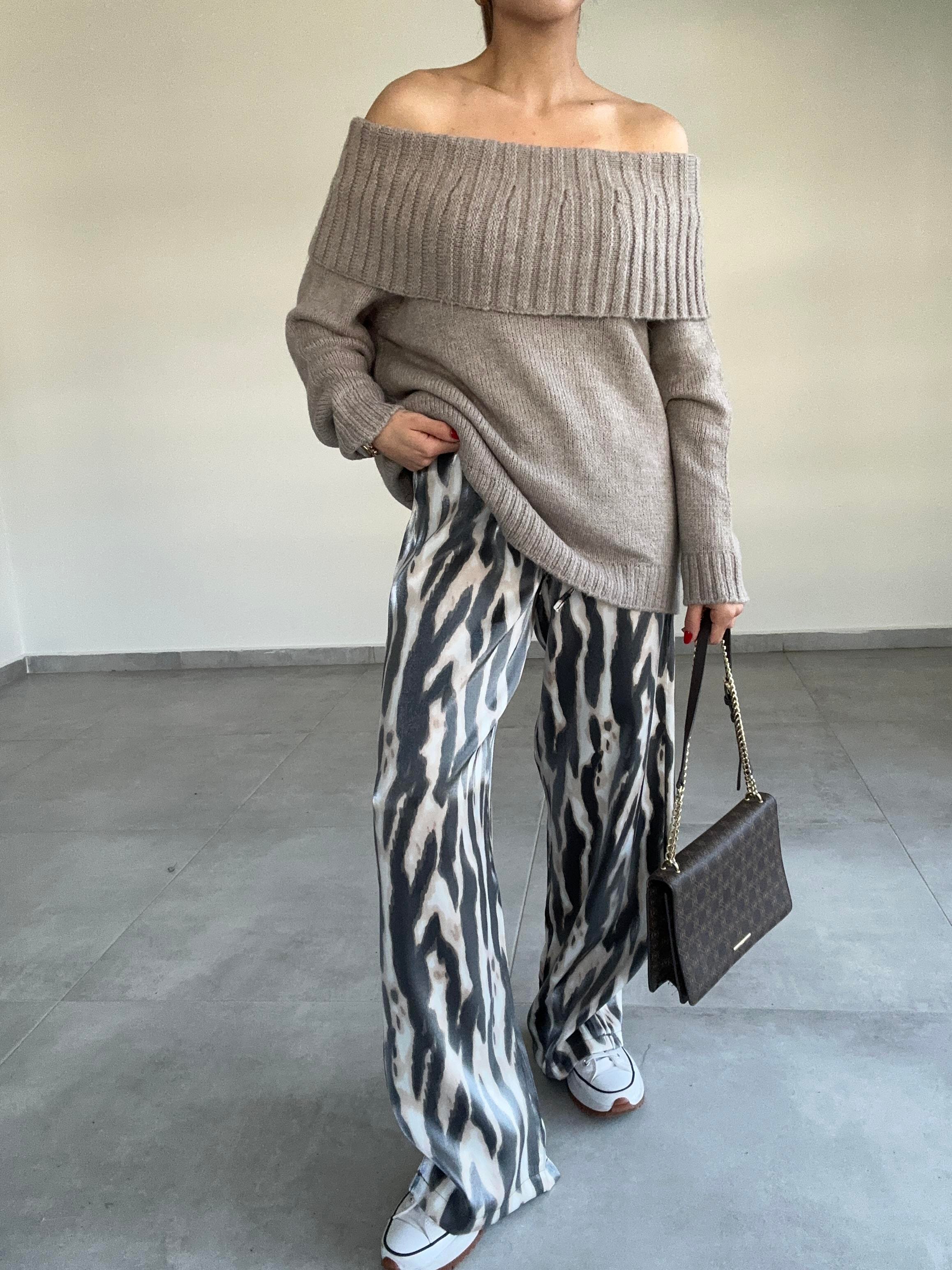 Taş Desenli Pantolon