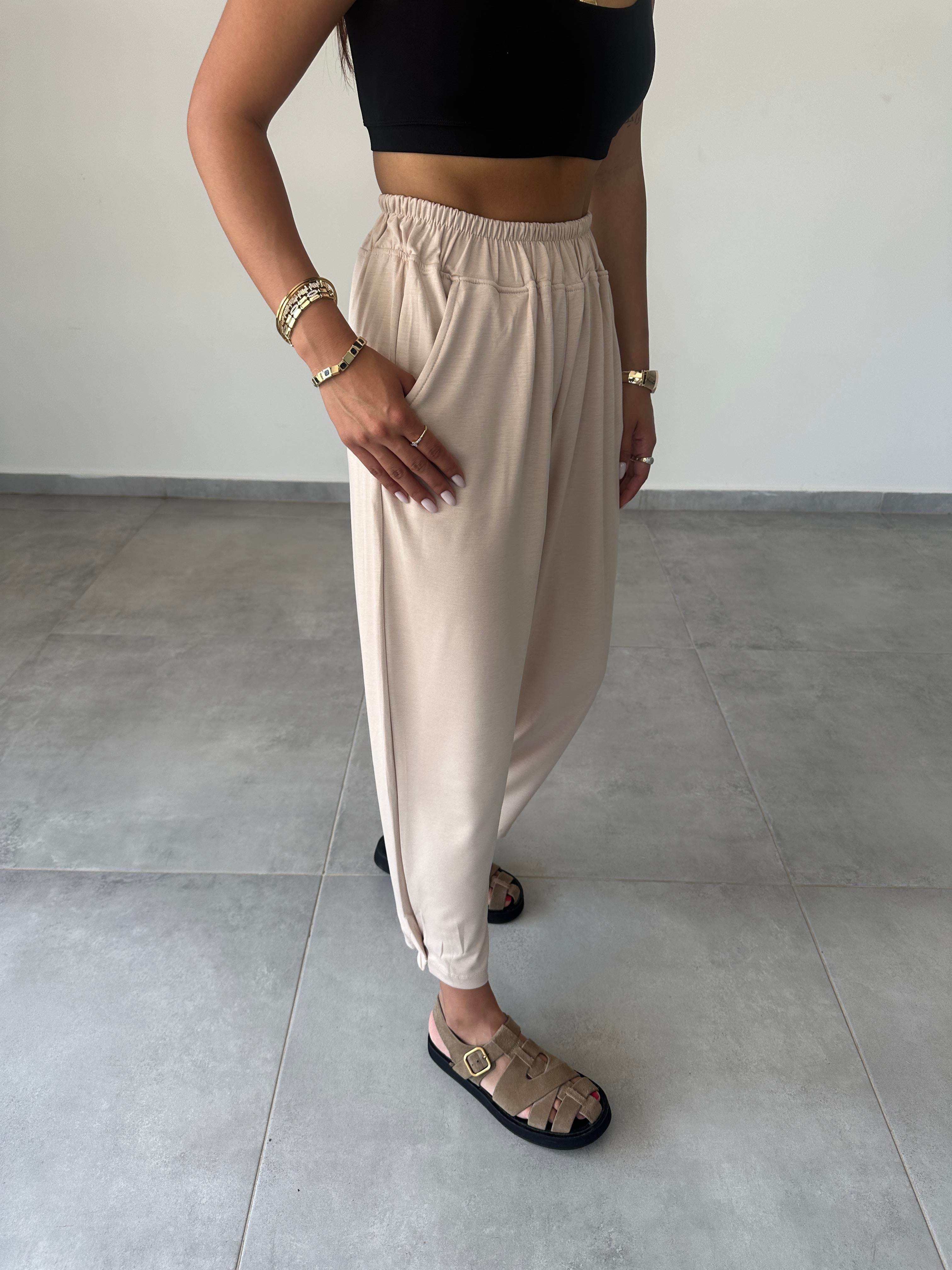 Taş Modal Paça Tutturmalı Pantolon