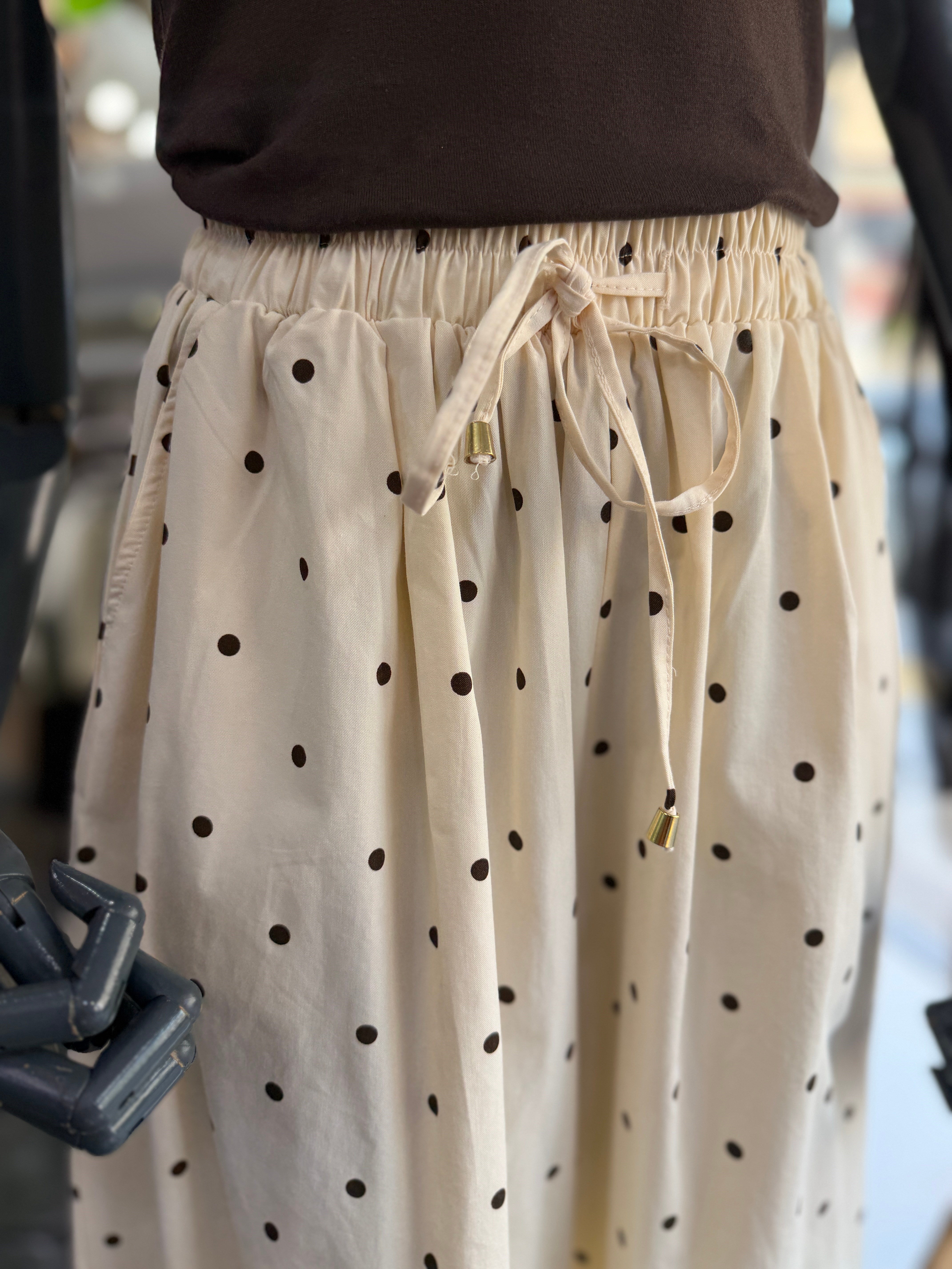 Taş Puantiyeli Pileli Baggy Pantolon