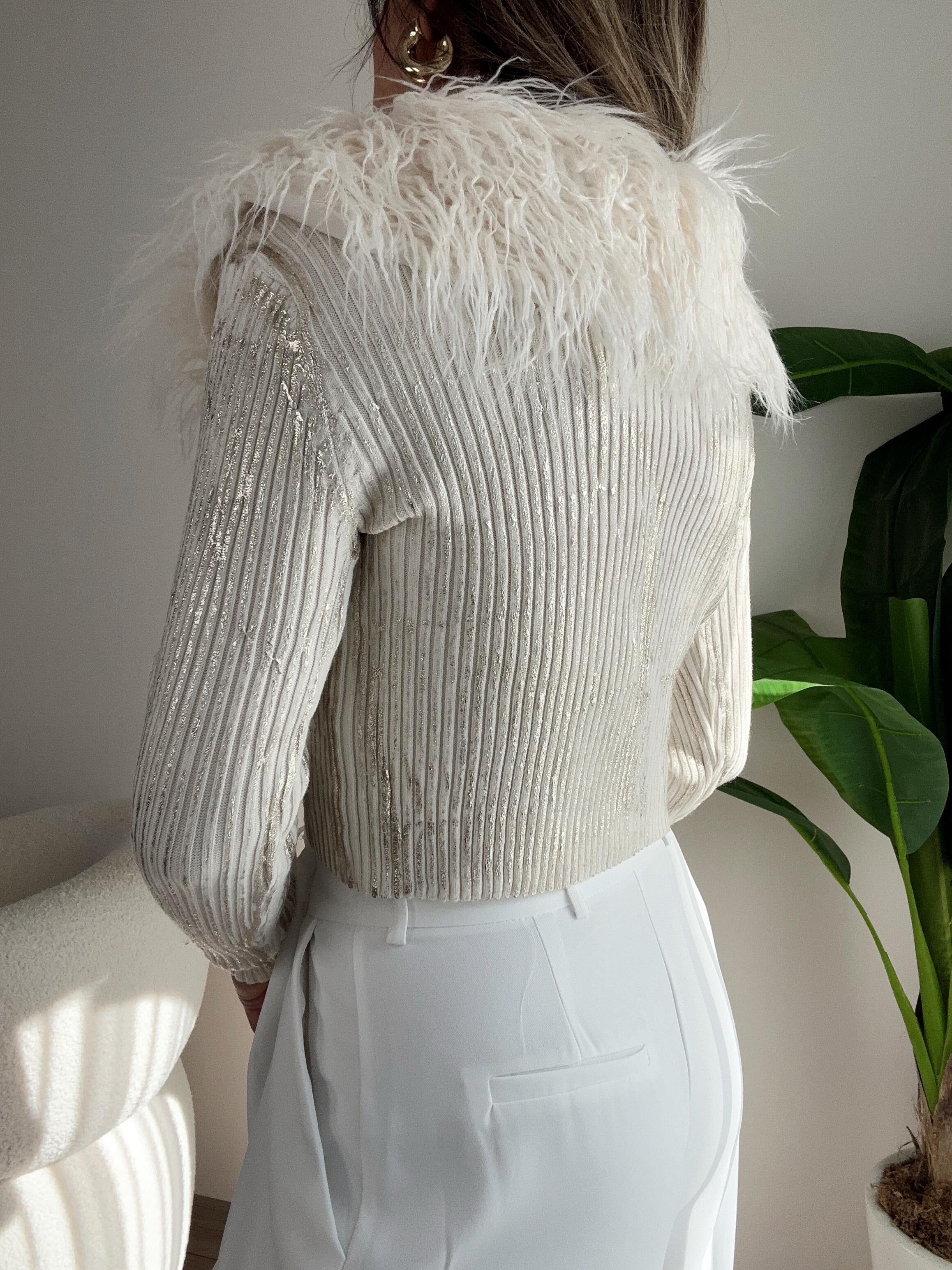 Taş Varak Baskı Düğmeli Bluz