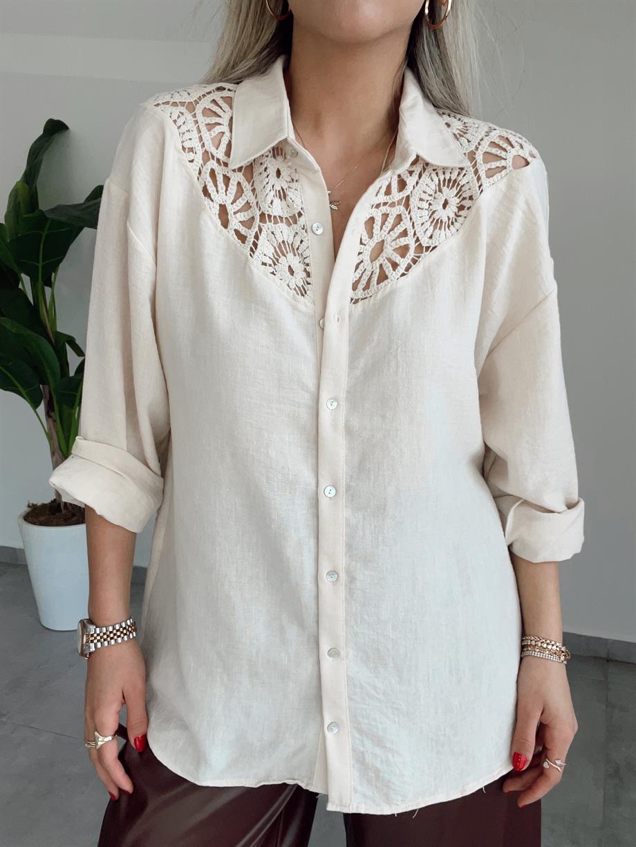 Tasarım Bej Gömlek