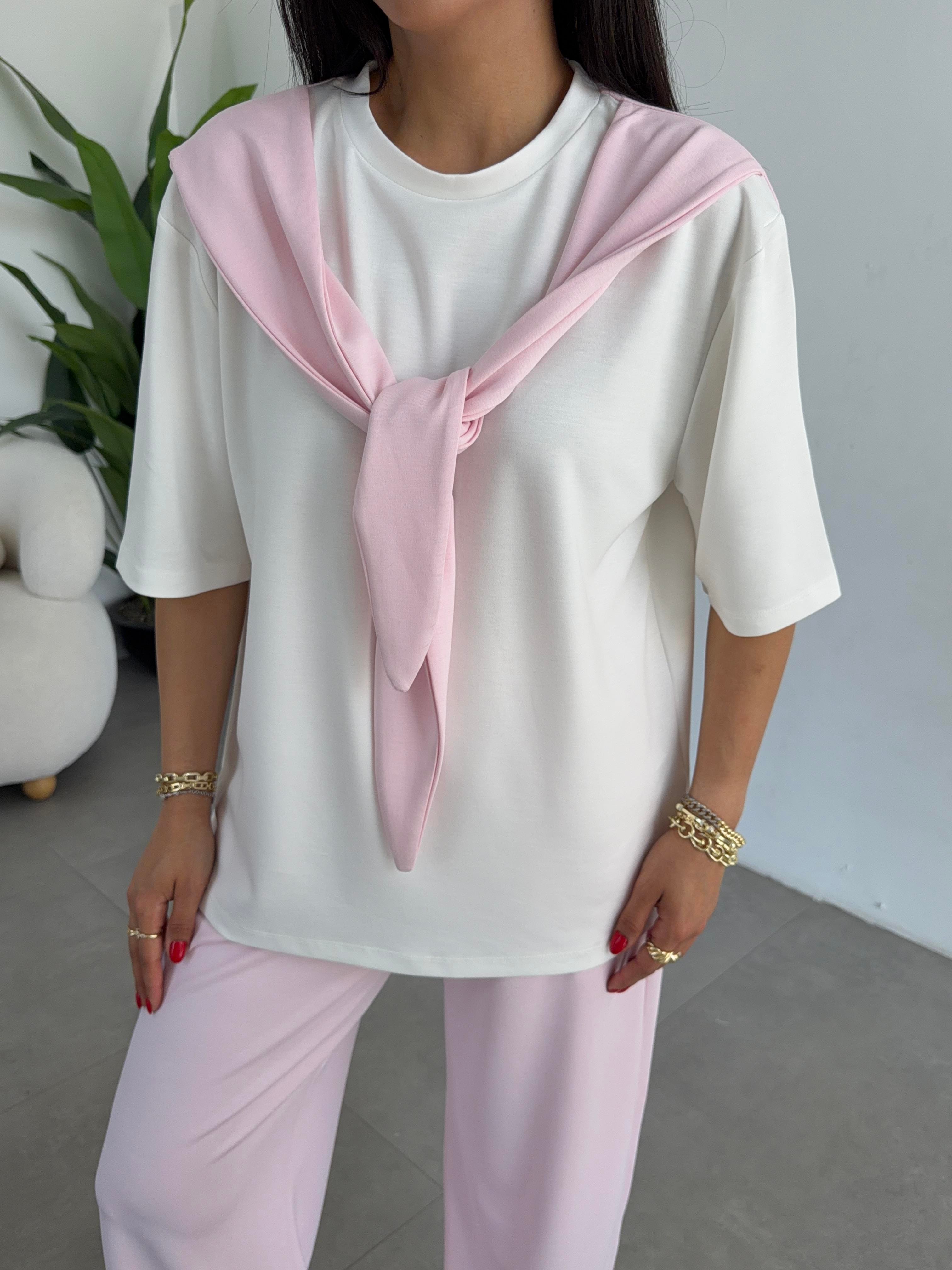 Tozpembe Oys Modal Atkılı Tshirt Pantolon Takım