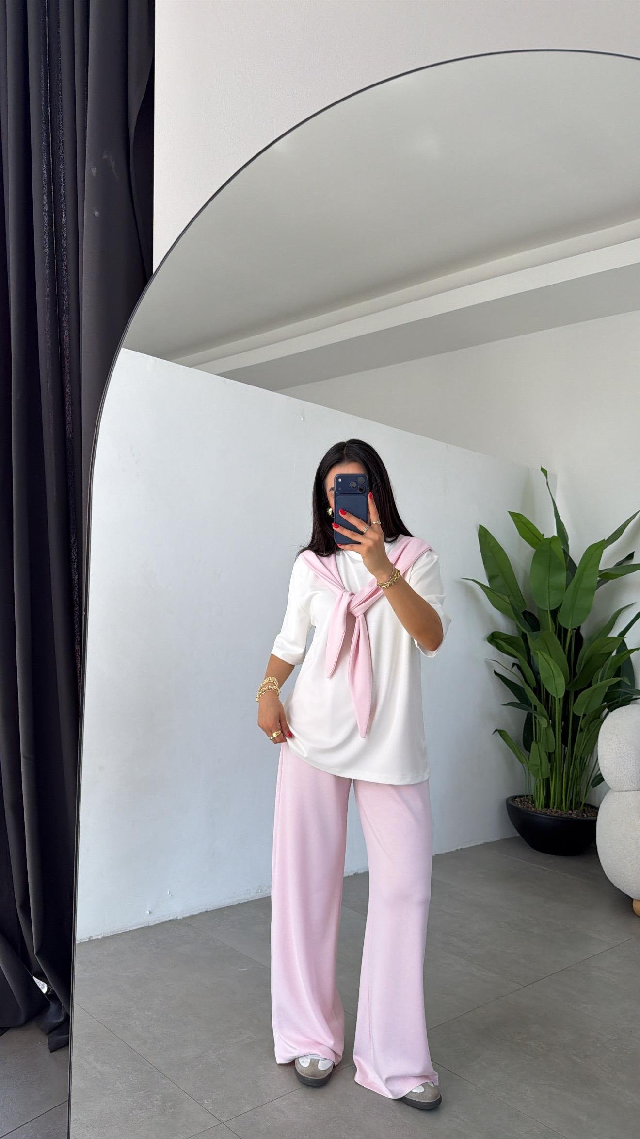 Tozpembe Oys Modal Atkılı Tshirt Pantolon Takım