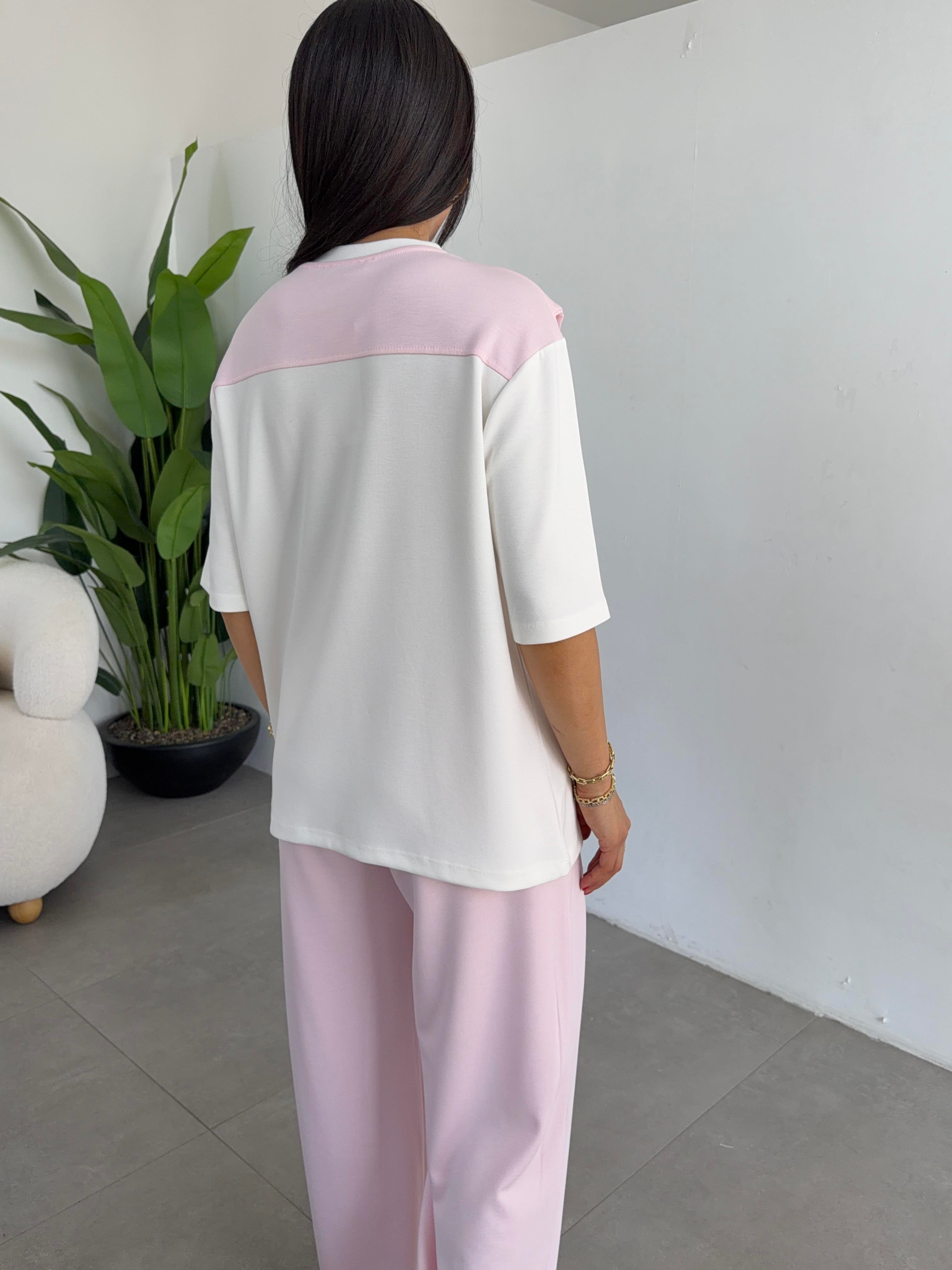 Tozpembe Oys Modal Atkılı Tshirt Pantolon Takım