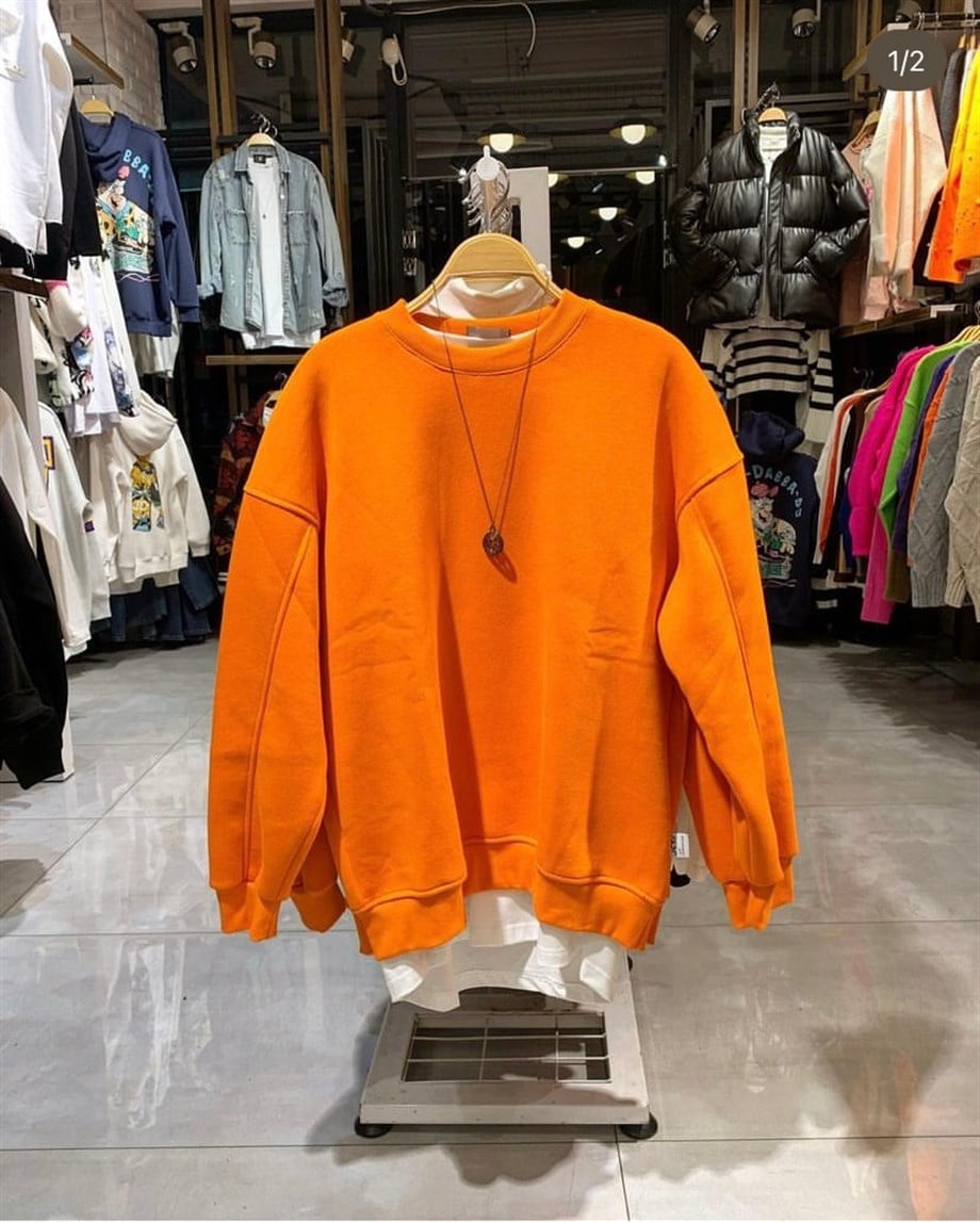 Turuncu Şardonlu Sweatshırt