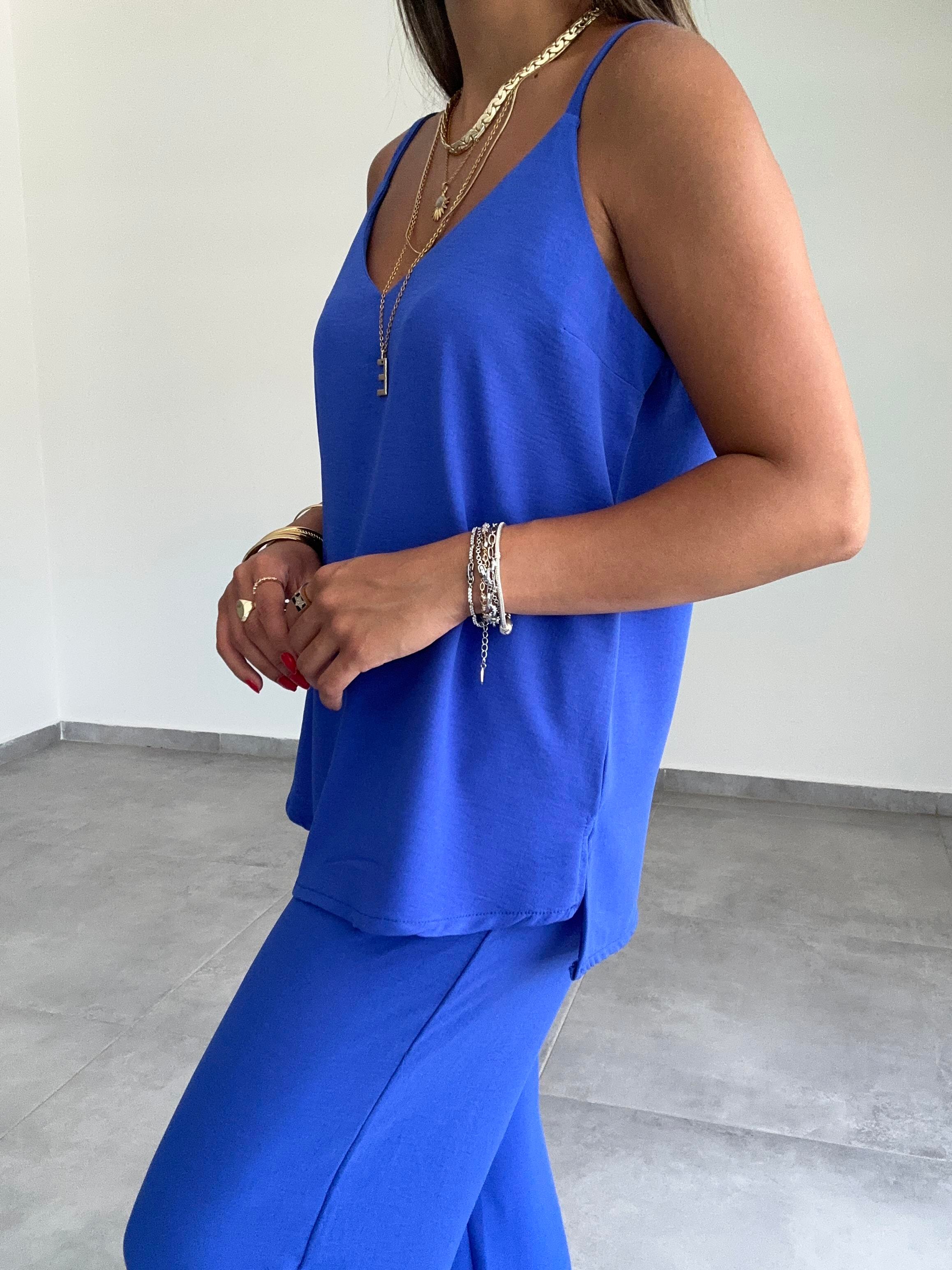Vina Sax Ayrobin İp Askılı Bol Paça Takım