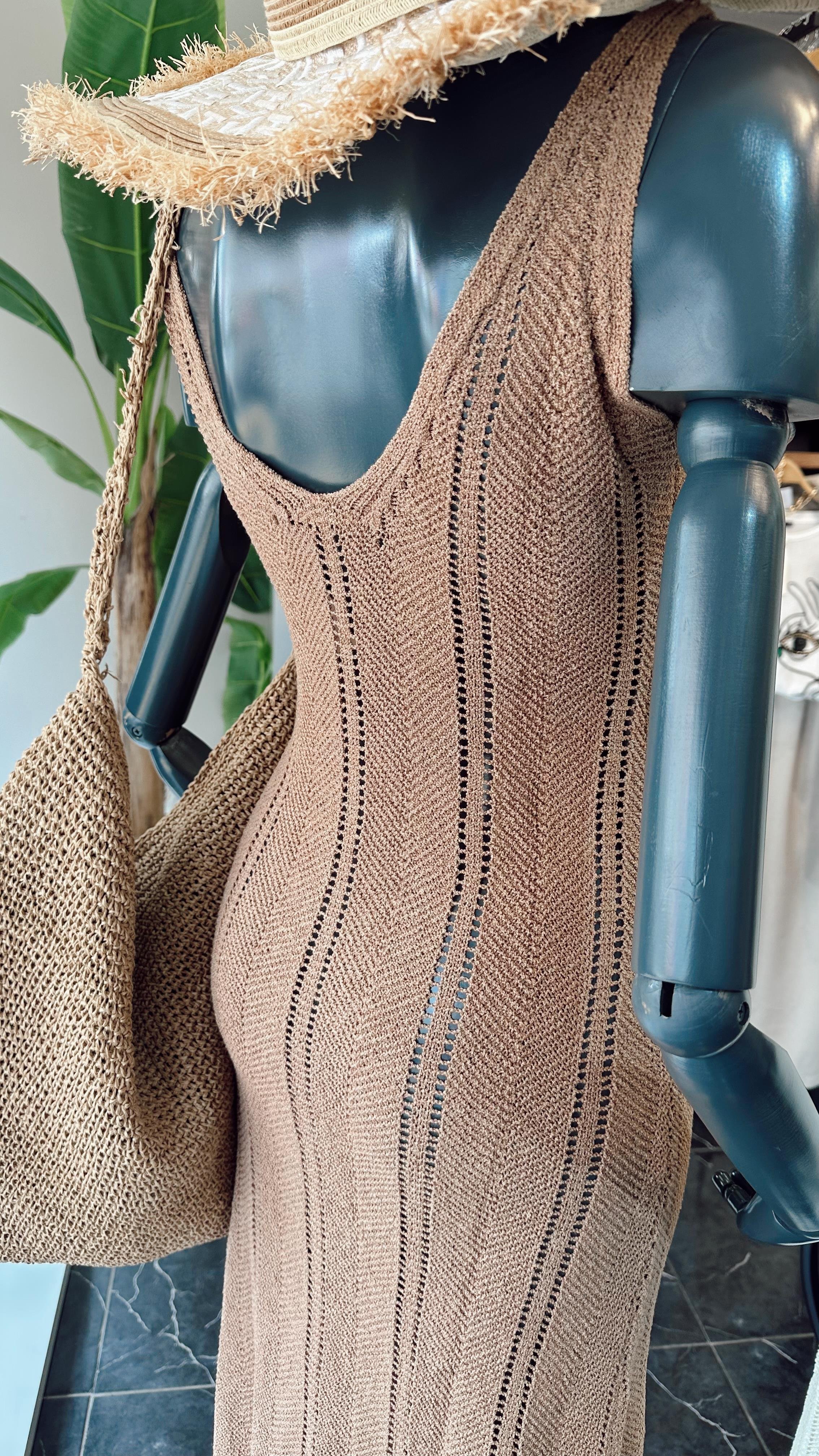 Vizon Ajurlu Triko Elbise