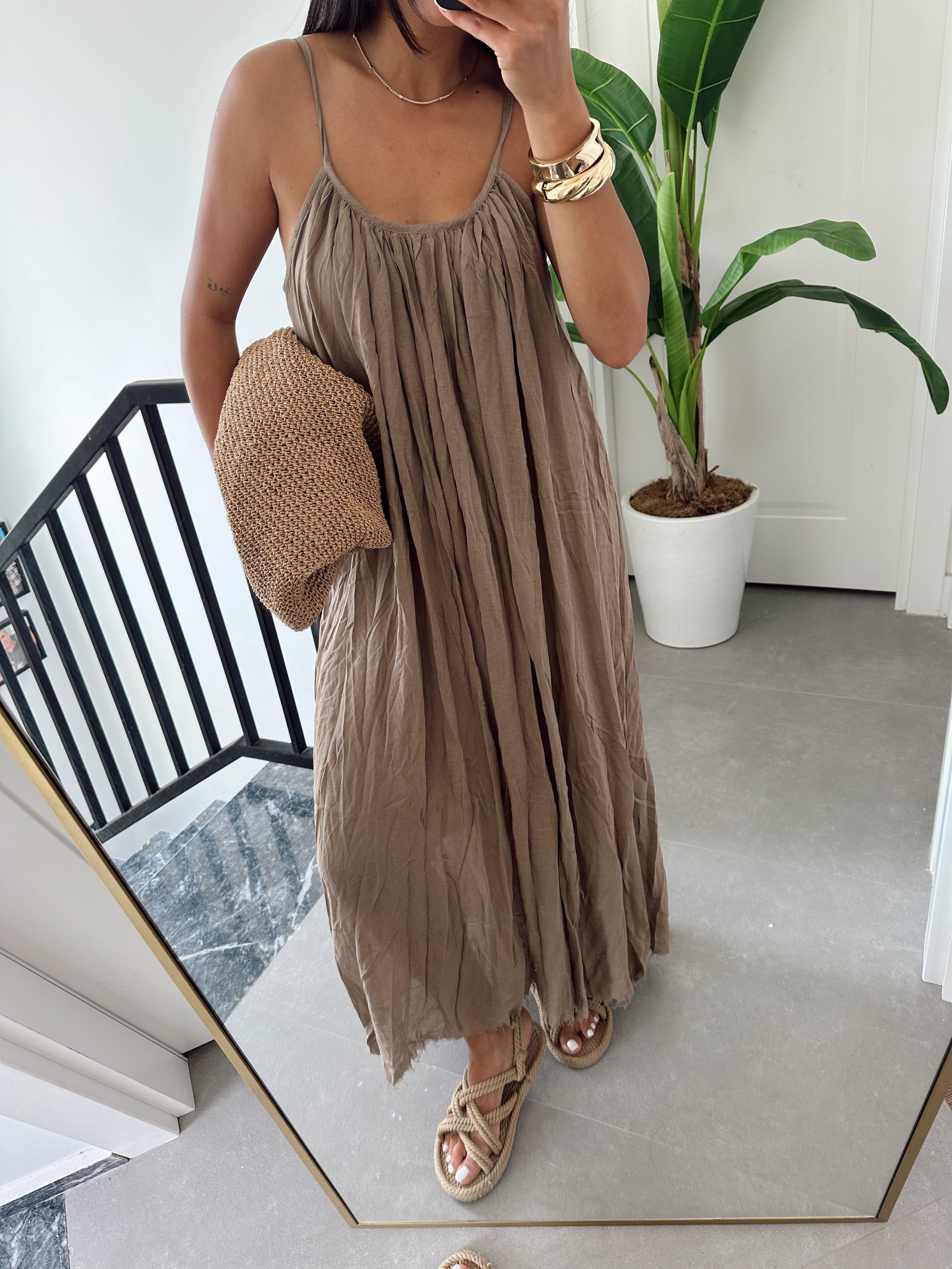 Vizon Askılı Elbise