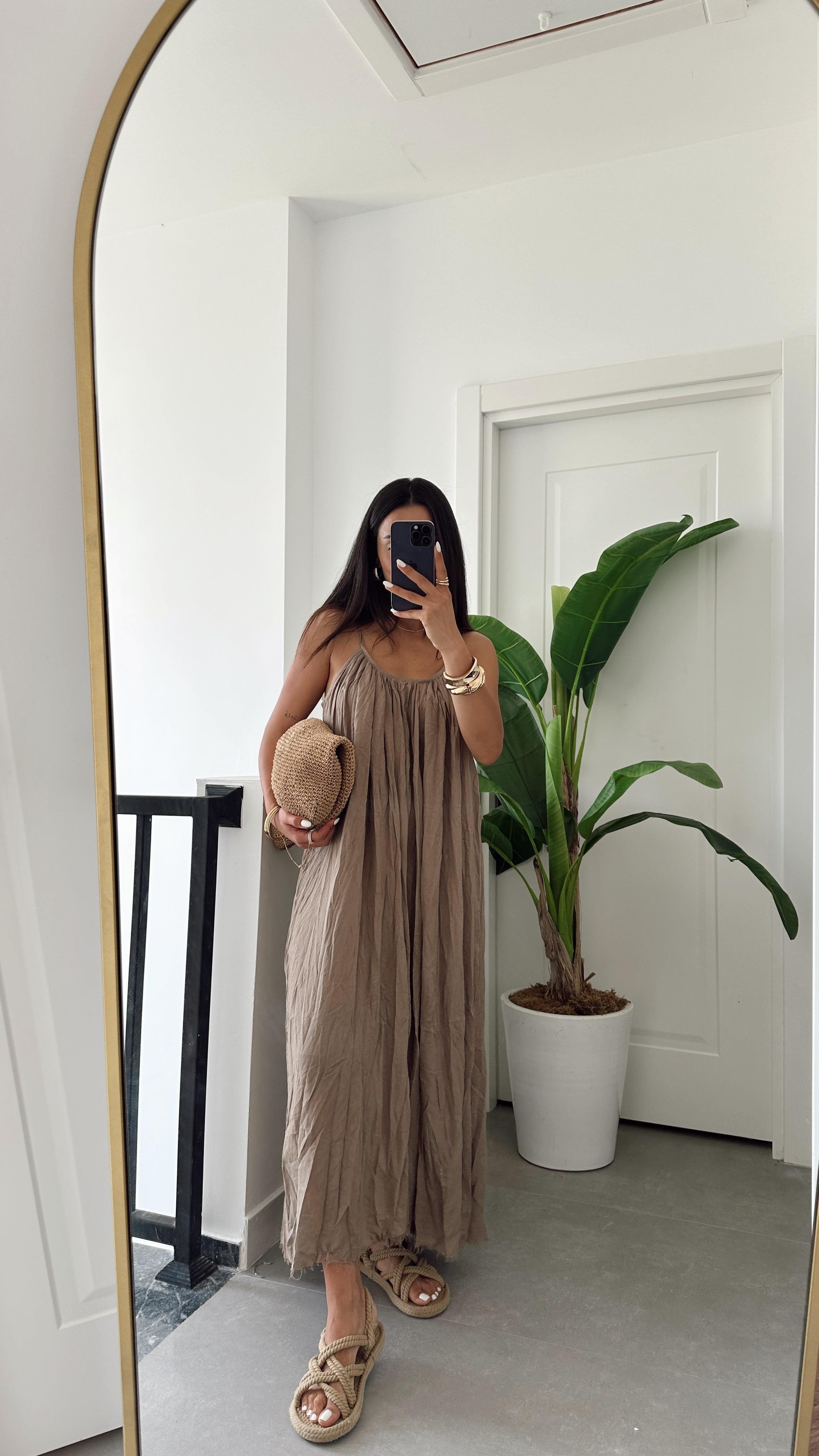 Vizon Askılı Elbise