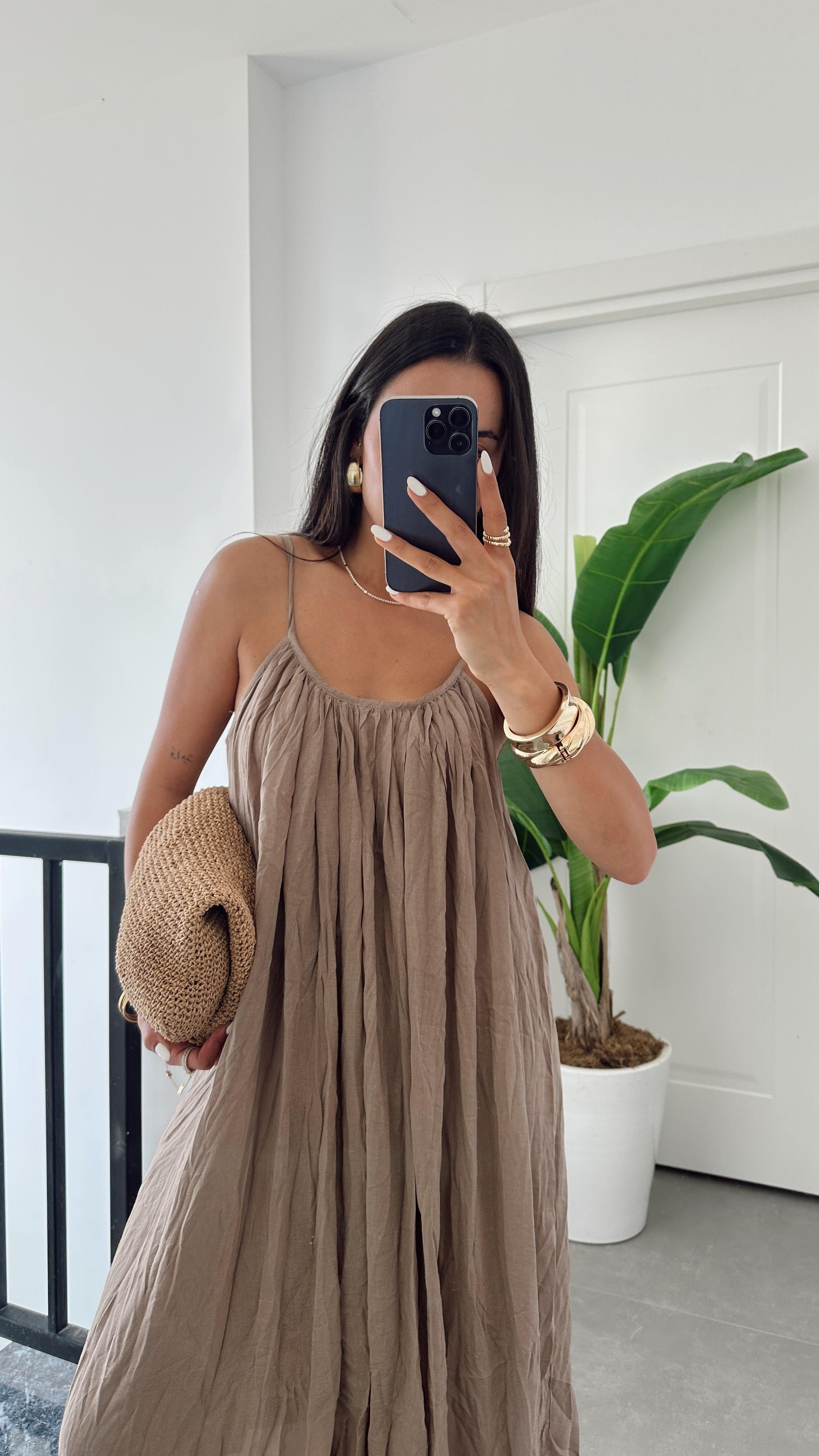 Vizon Askılı Elbise