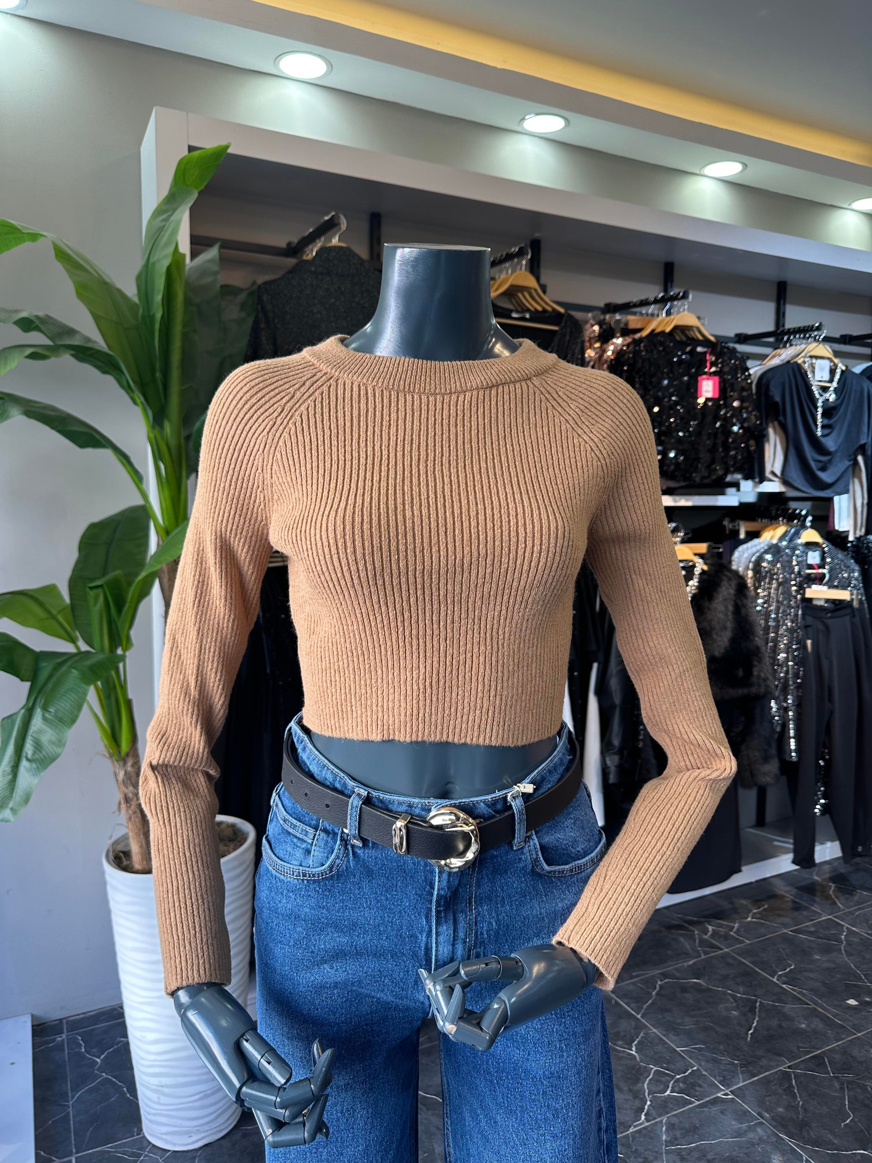 Vizon Basic Crop Triko Kazak