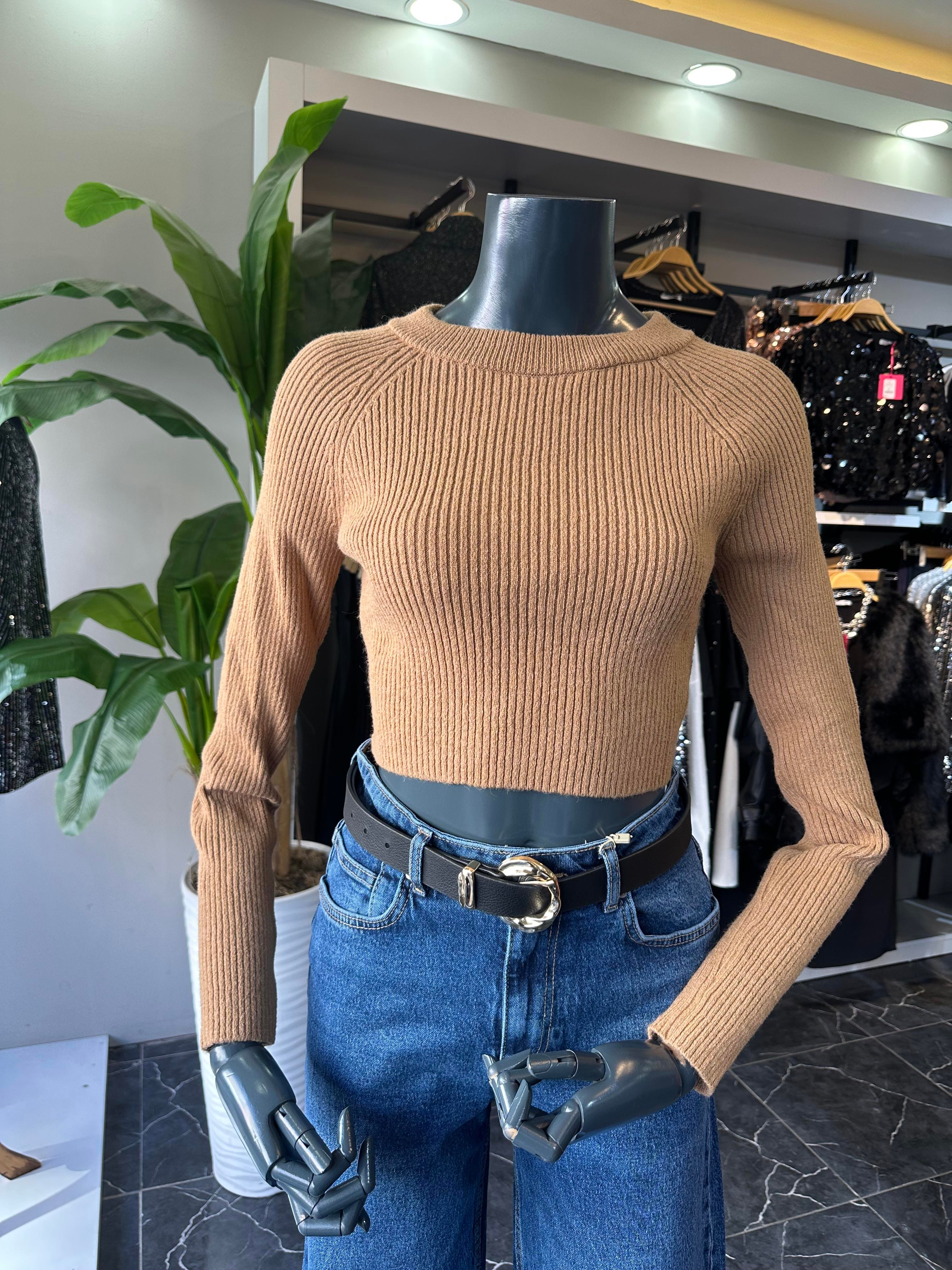 Vizon Basic Crop Triko Kazak