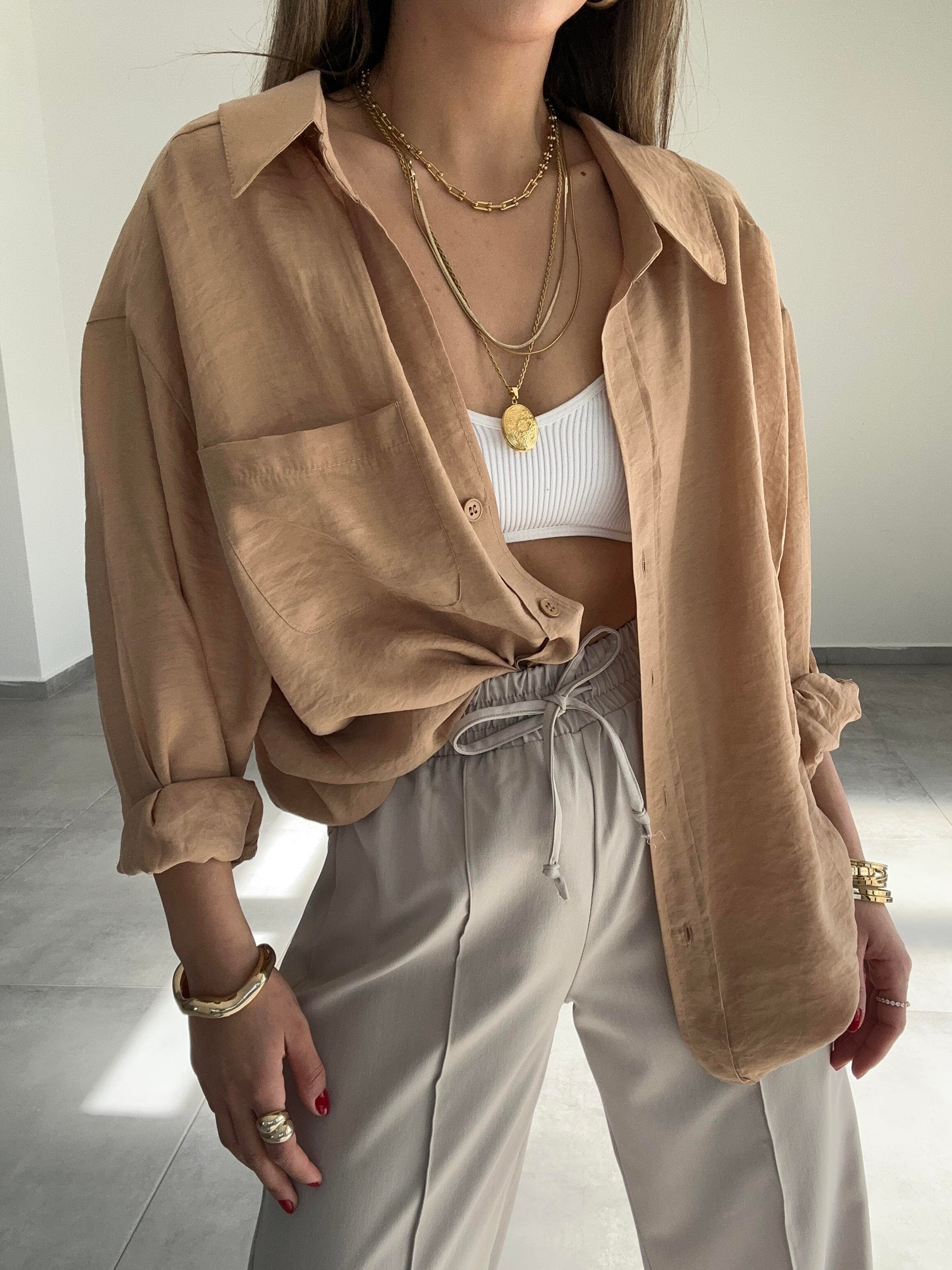 Vizon  Düşük Omuz Gömlek