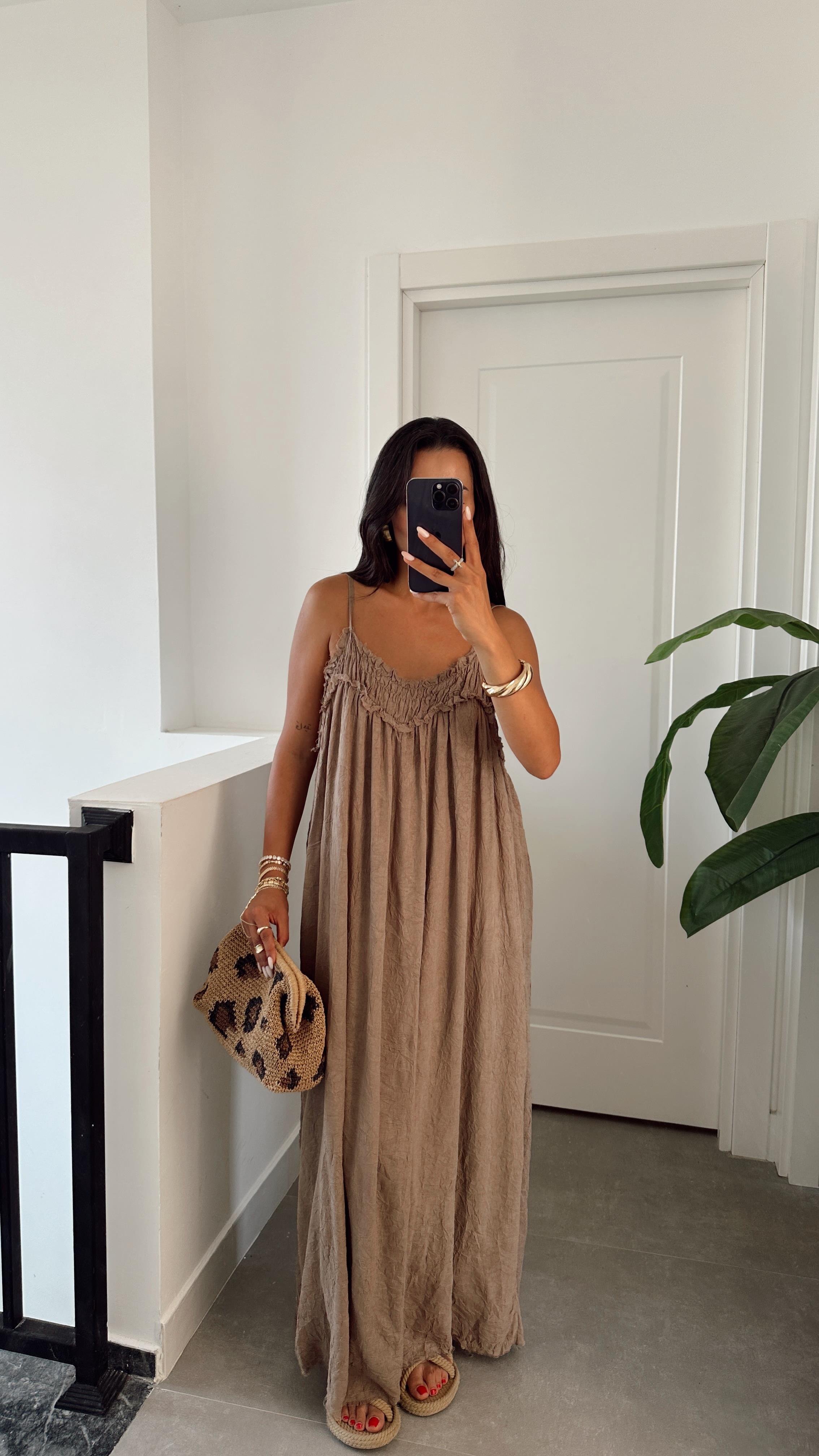 Vizon İp Askılı Elbise