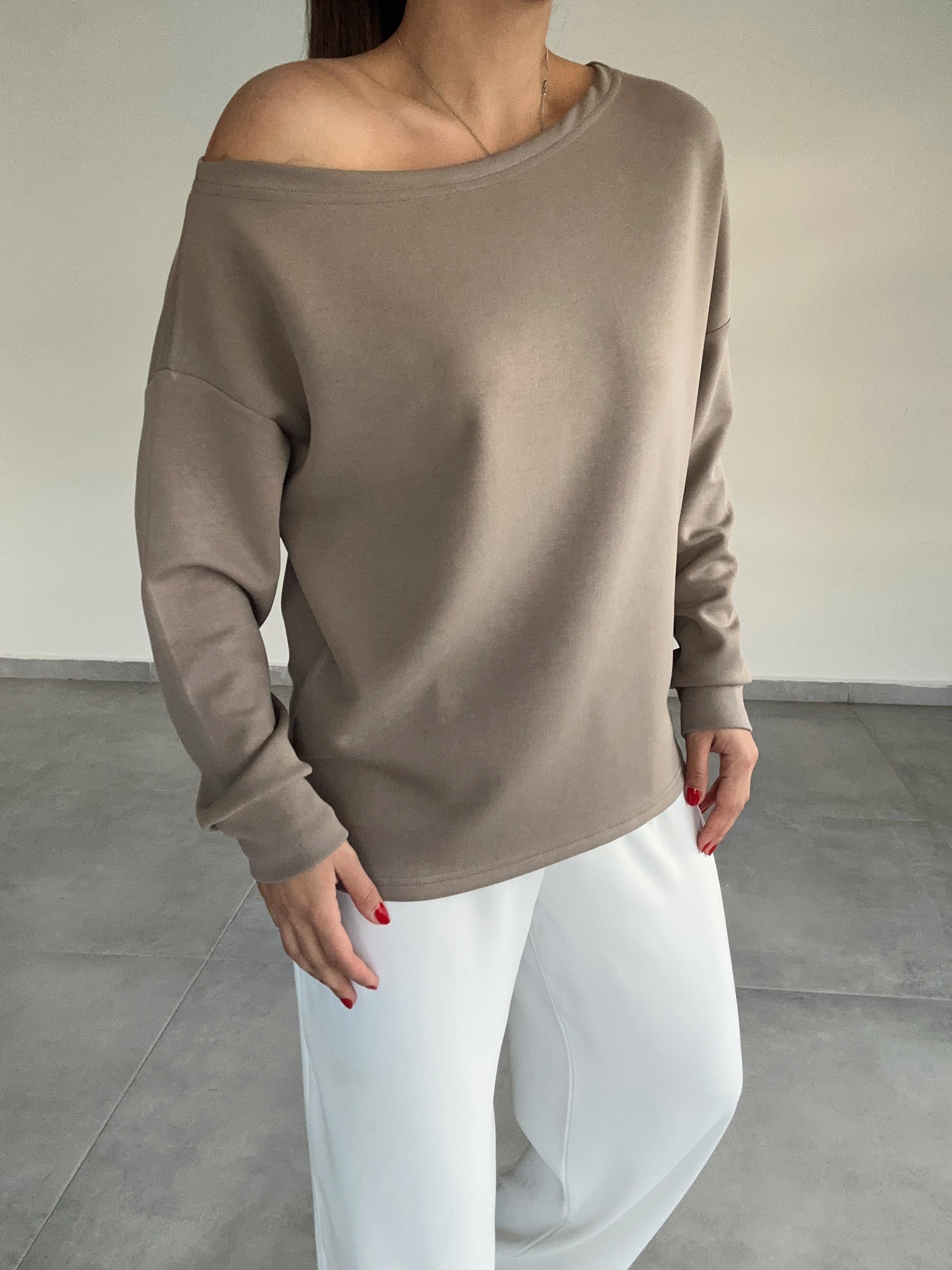 Vizon Kayık Yaka Modal Bluz