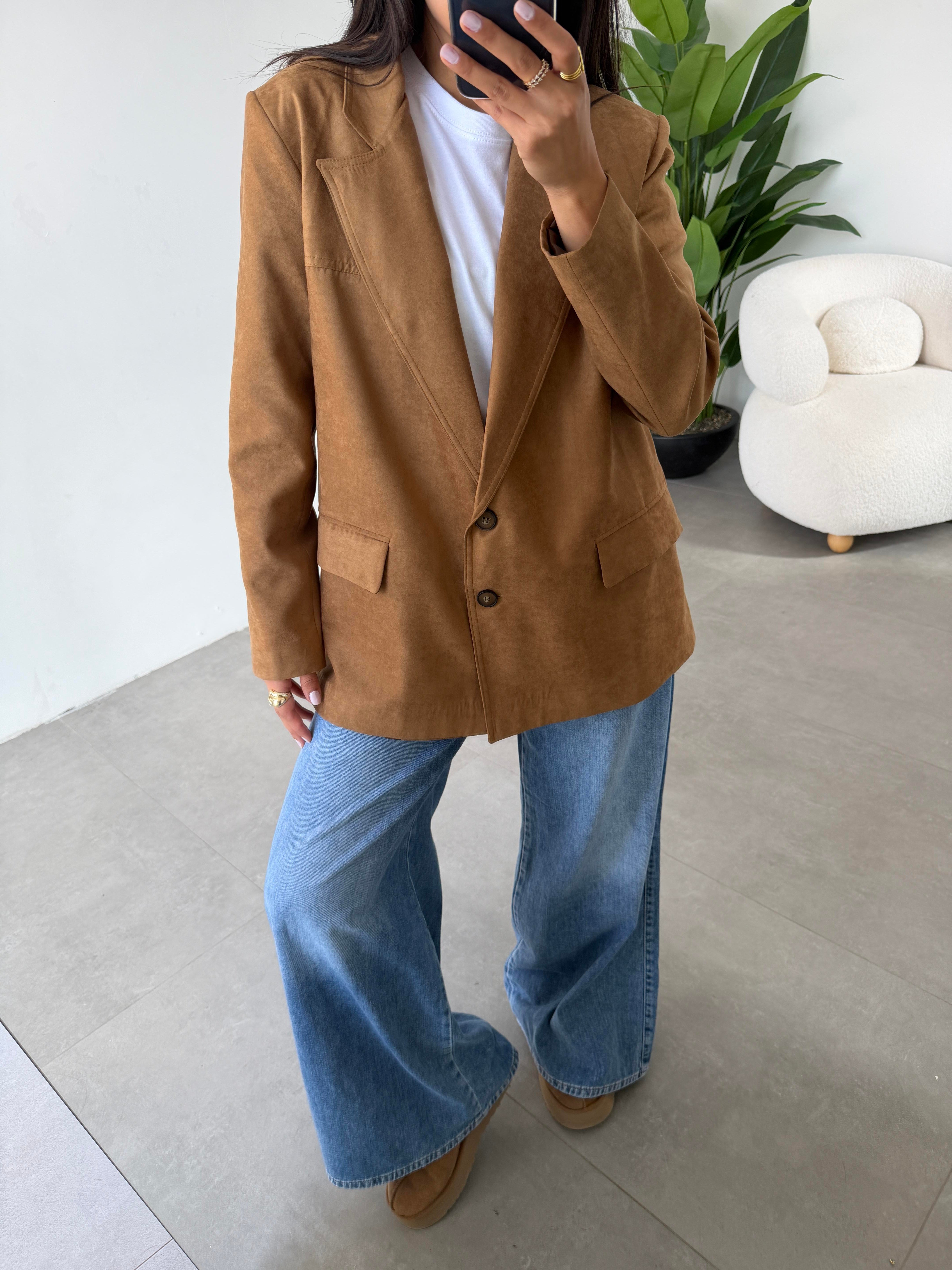 Vizon Süet Blazer Ceket