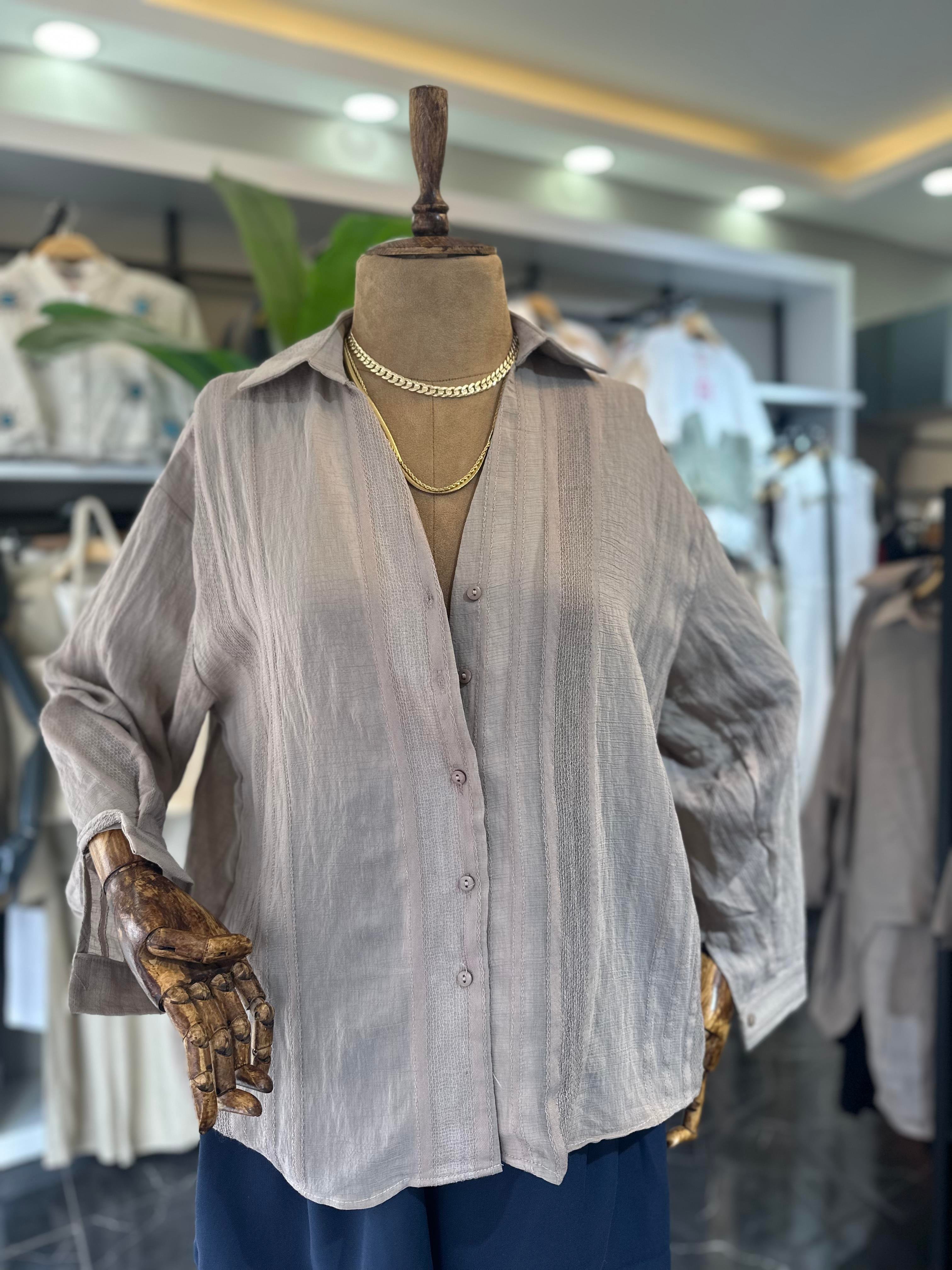 Vizon Transparan Gömlek