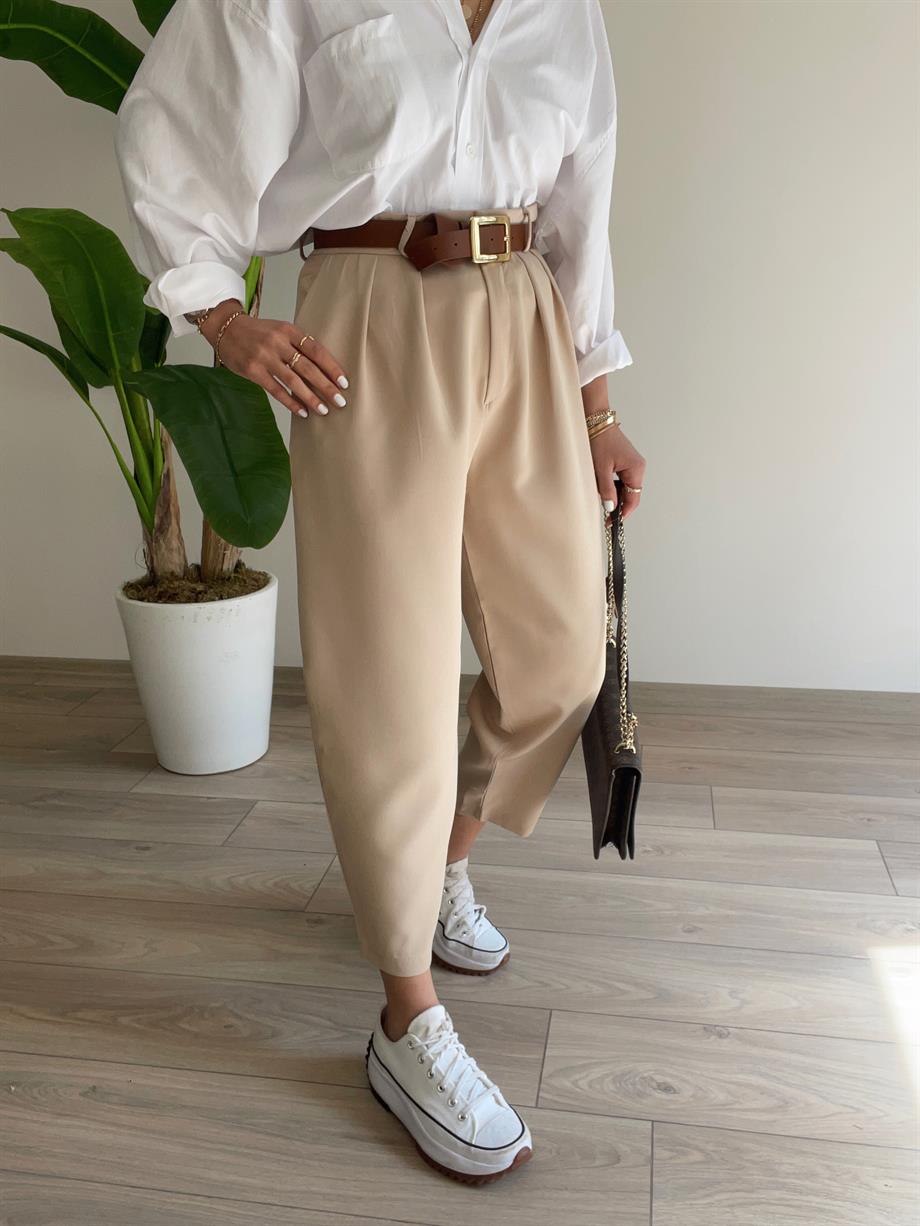 Wendi Bej Şalvar Pantolon