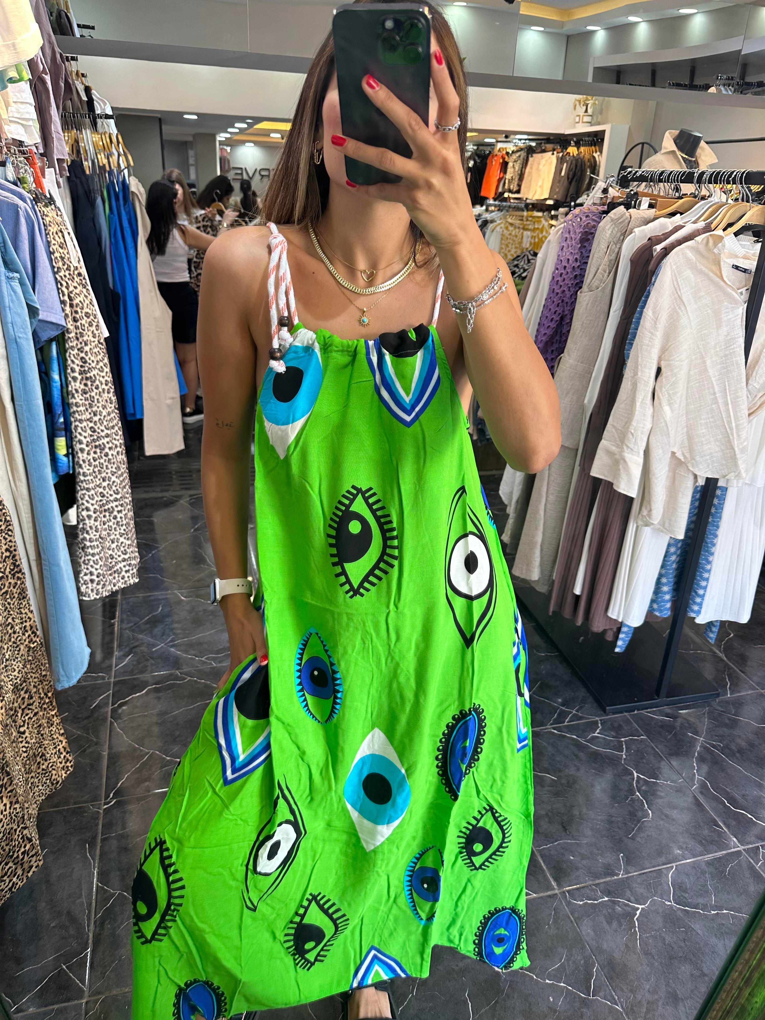 Yeşil Halatlı Göz Elbise