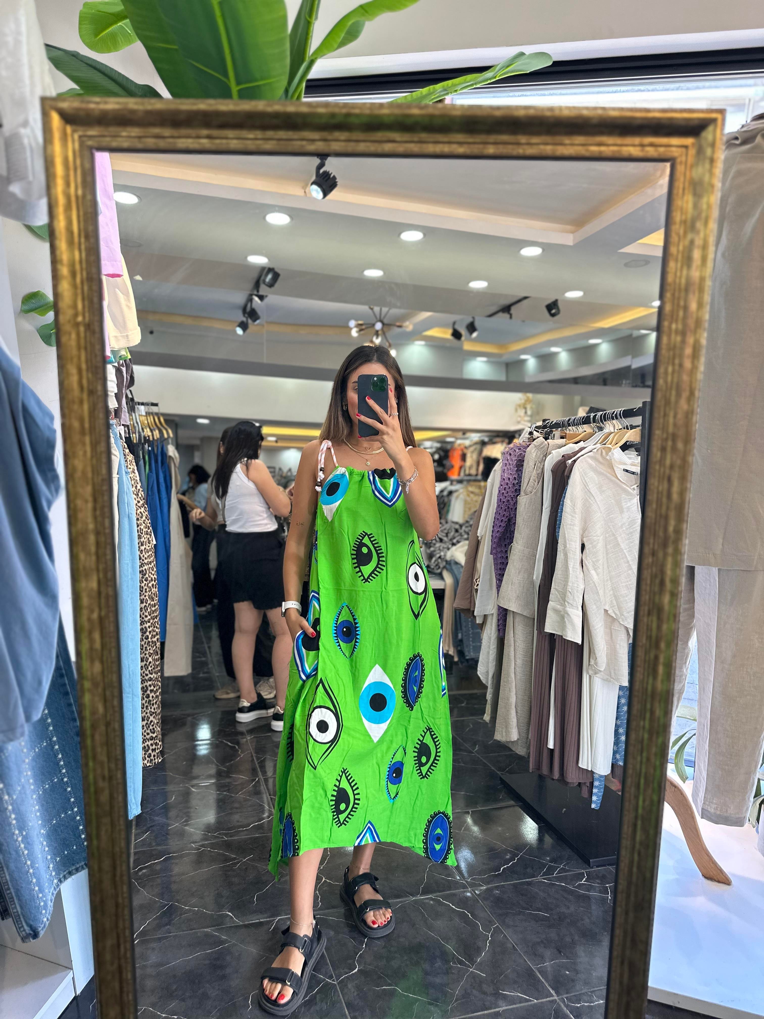 Yeşil Halatlı Göz Elbise