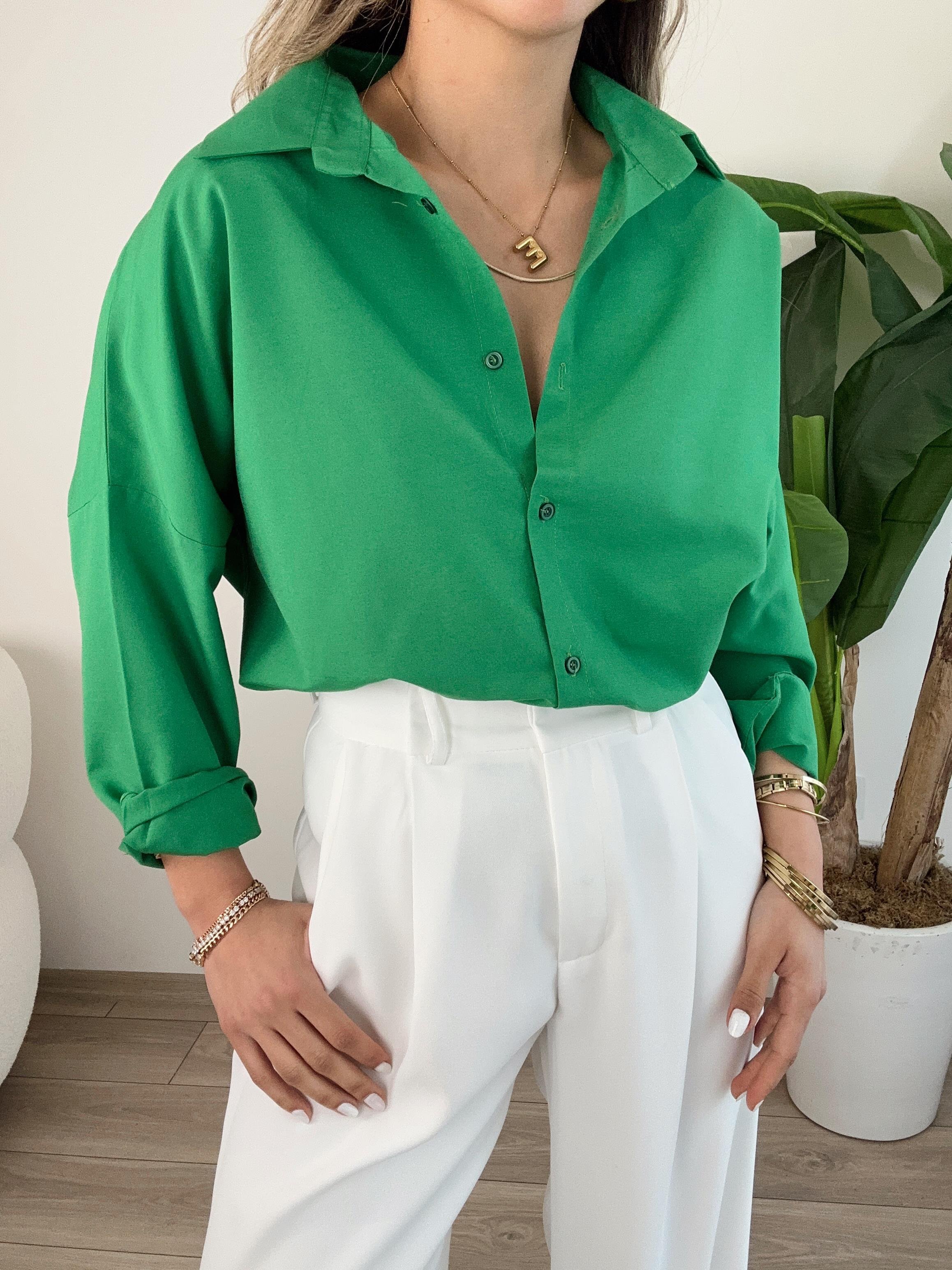 Yeşil Oversize Gömlek