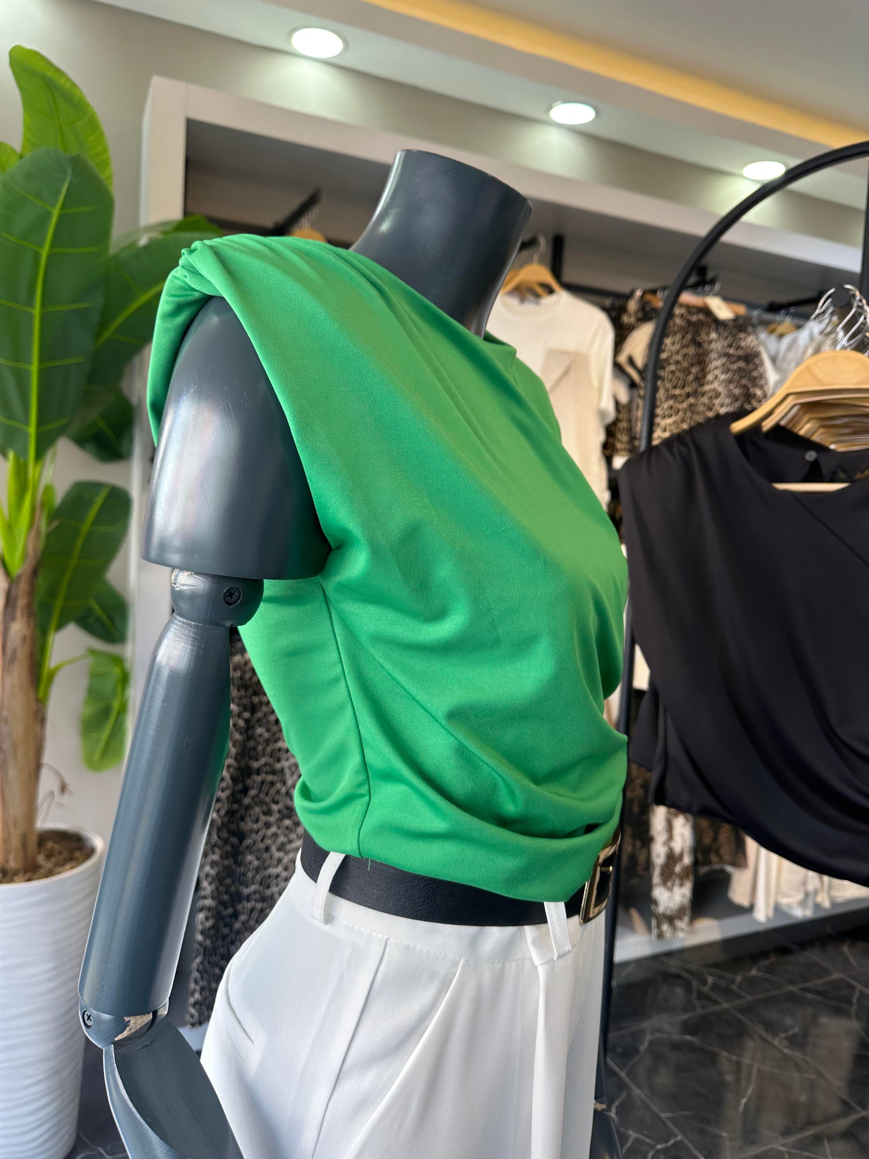 Yeşil Vatkalı Bluz