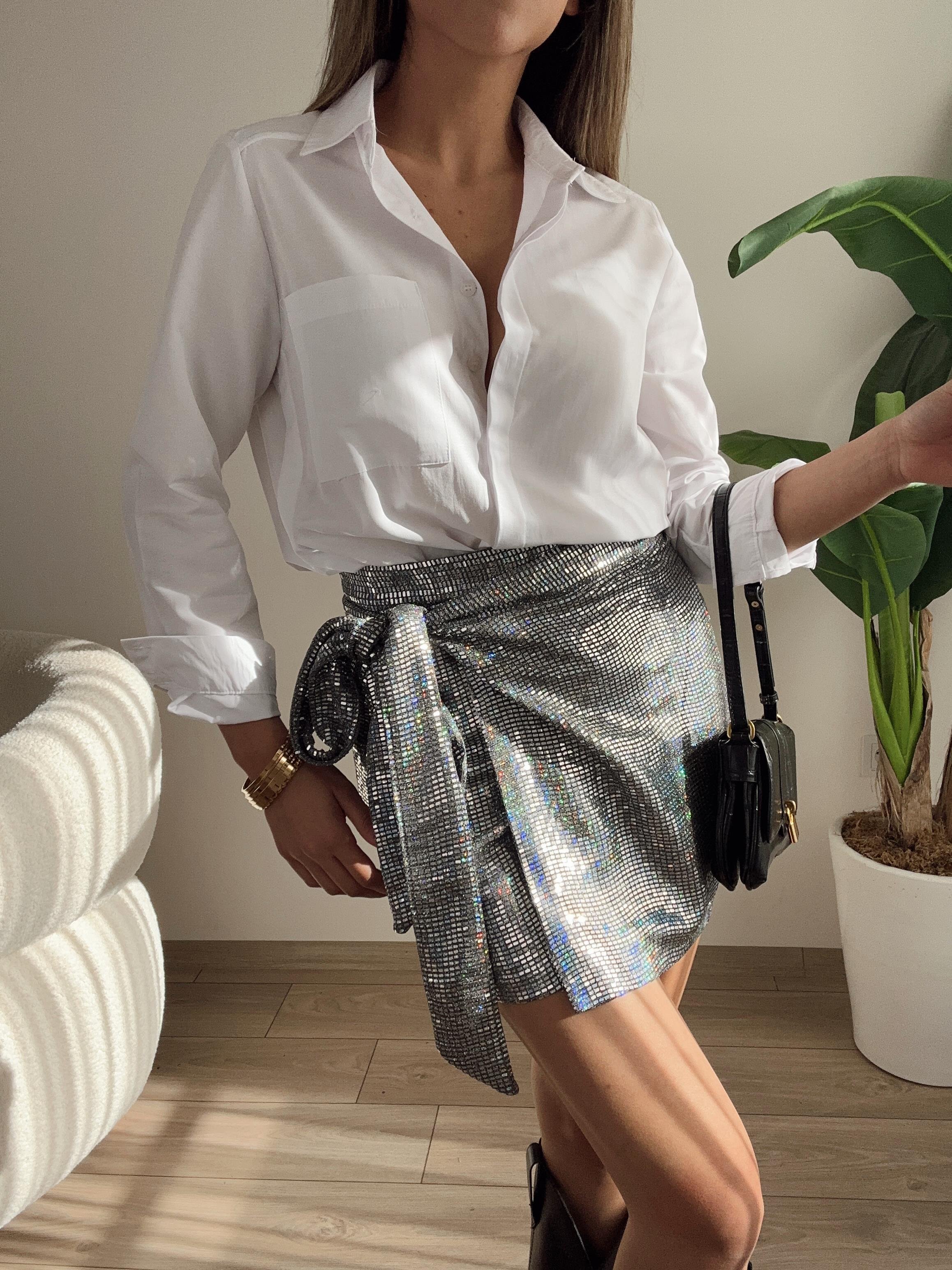 Yırtmaçlı Beyaz Basic Gömlek