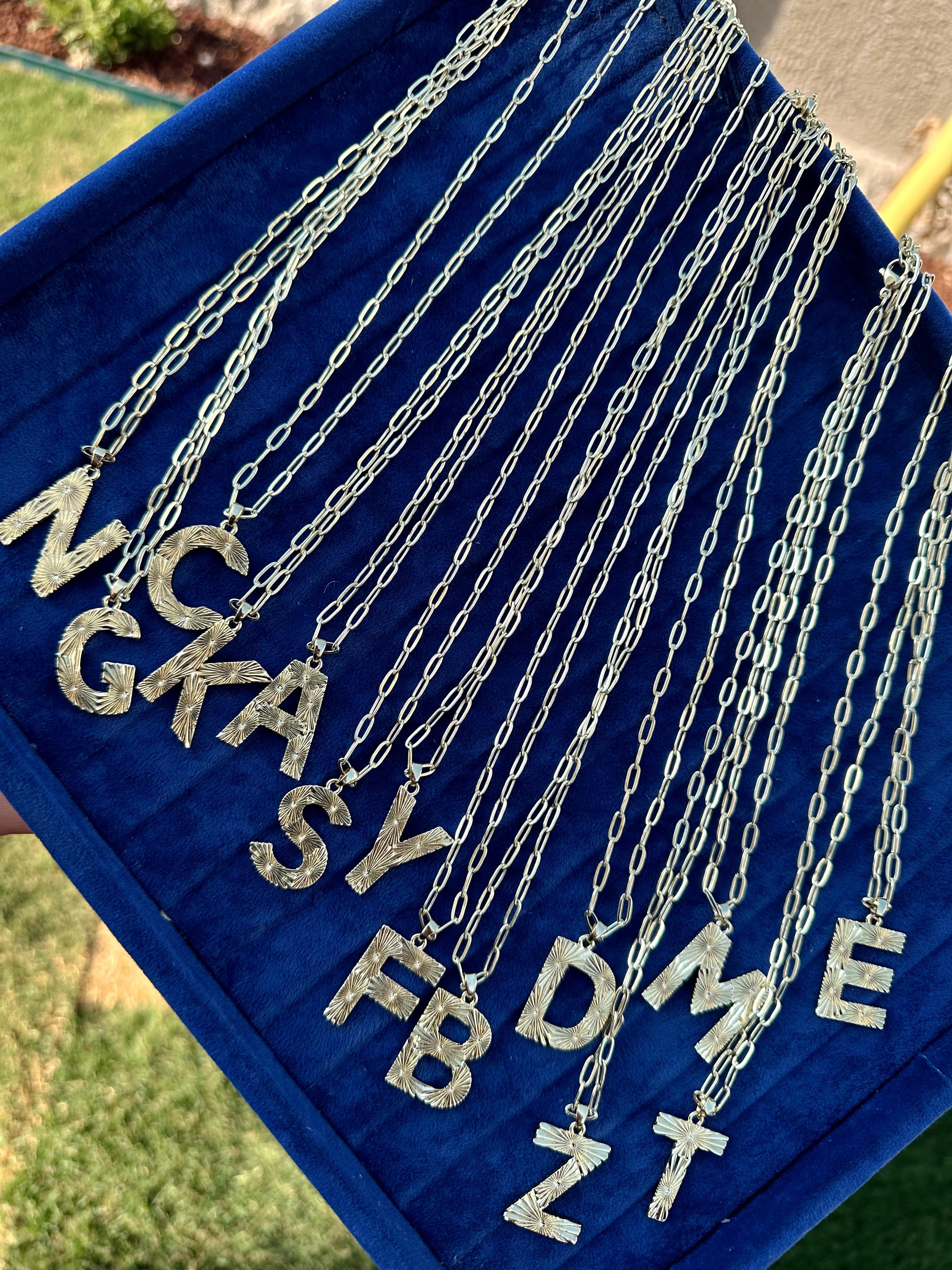 Z Çelik Gold Harf Kolye