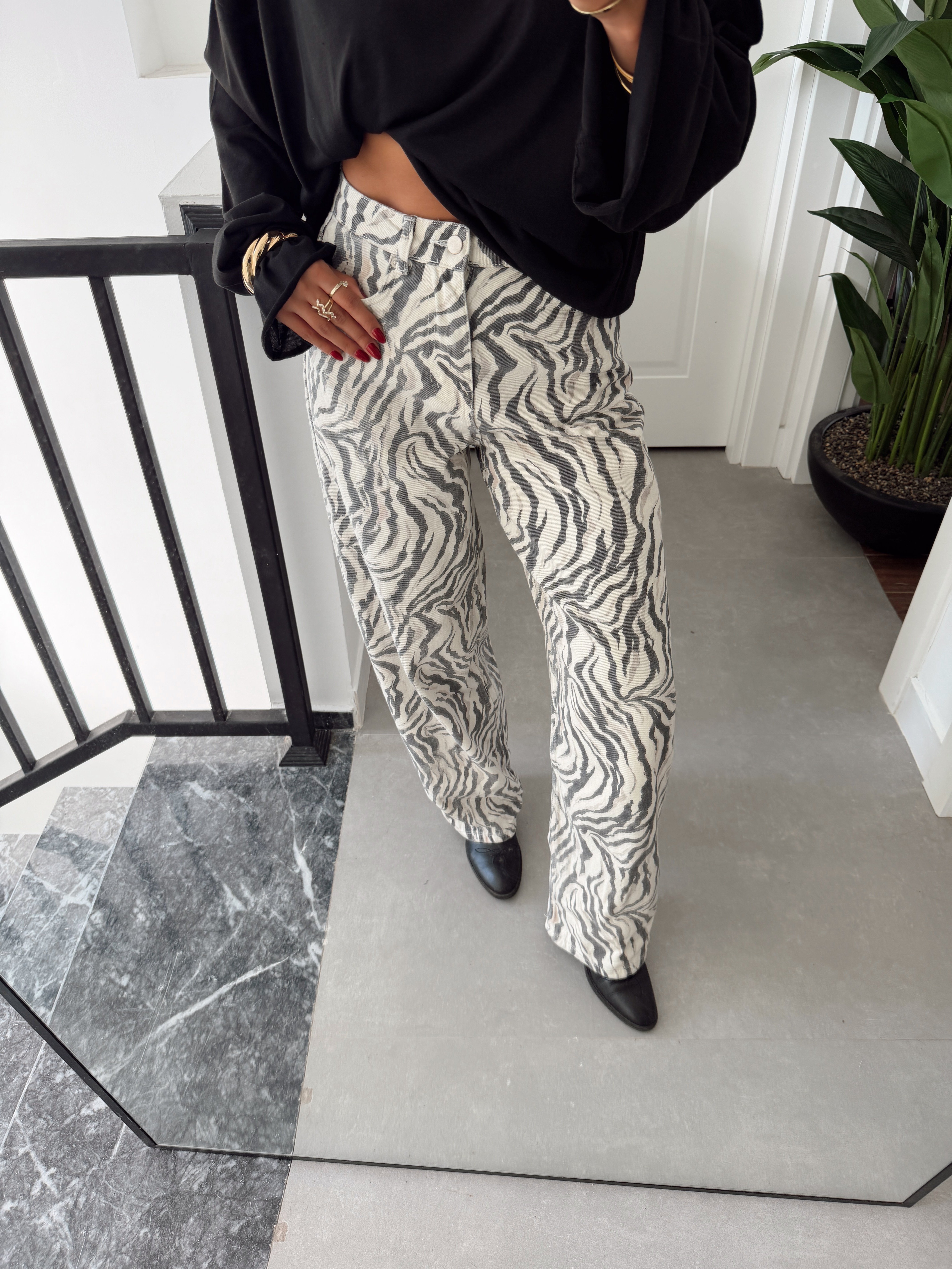Zebra Desenli Pantolon