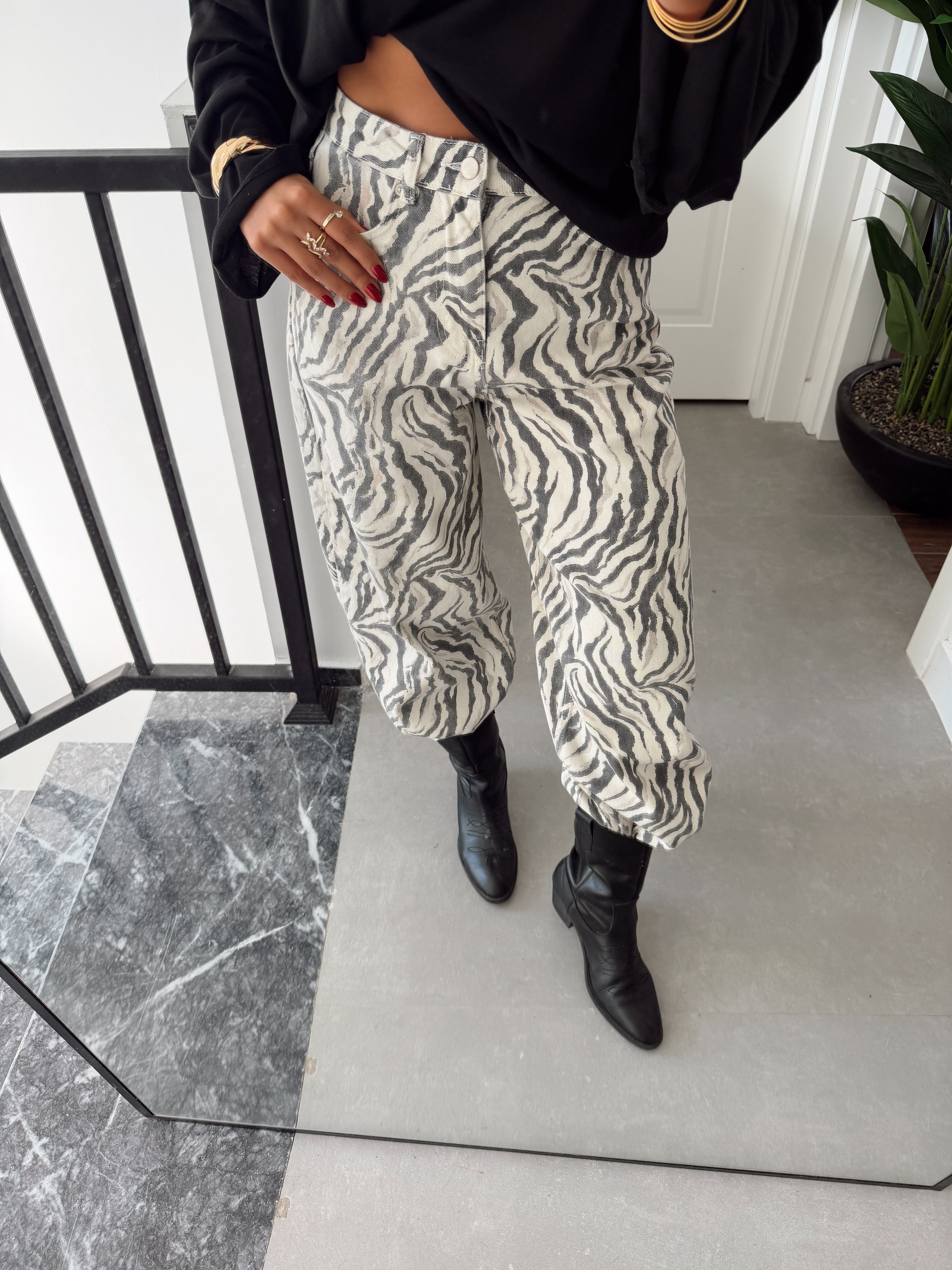 Zebra Desenli Pantolon